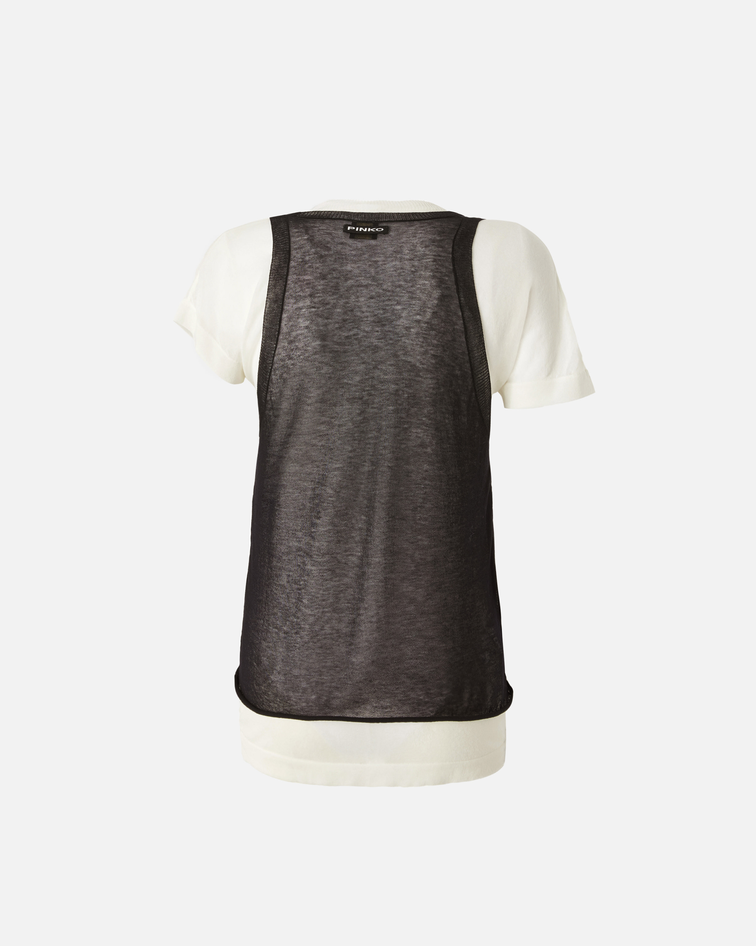 Pinko T-shirt Avec Débardeur Assorti In Black/white