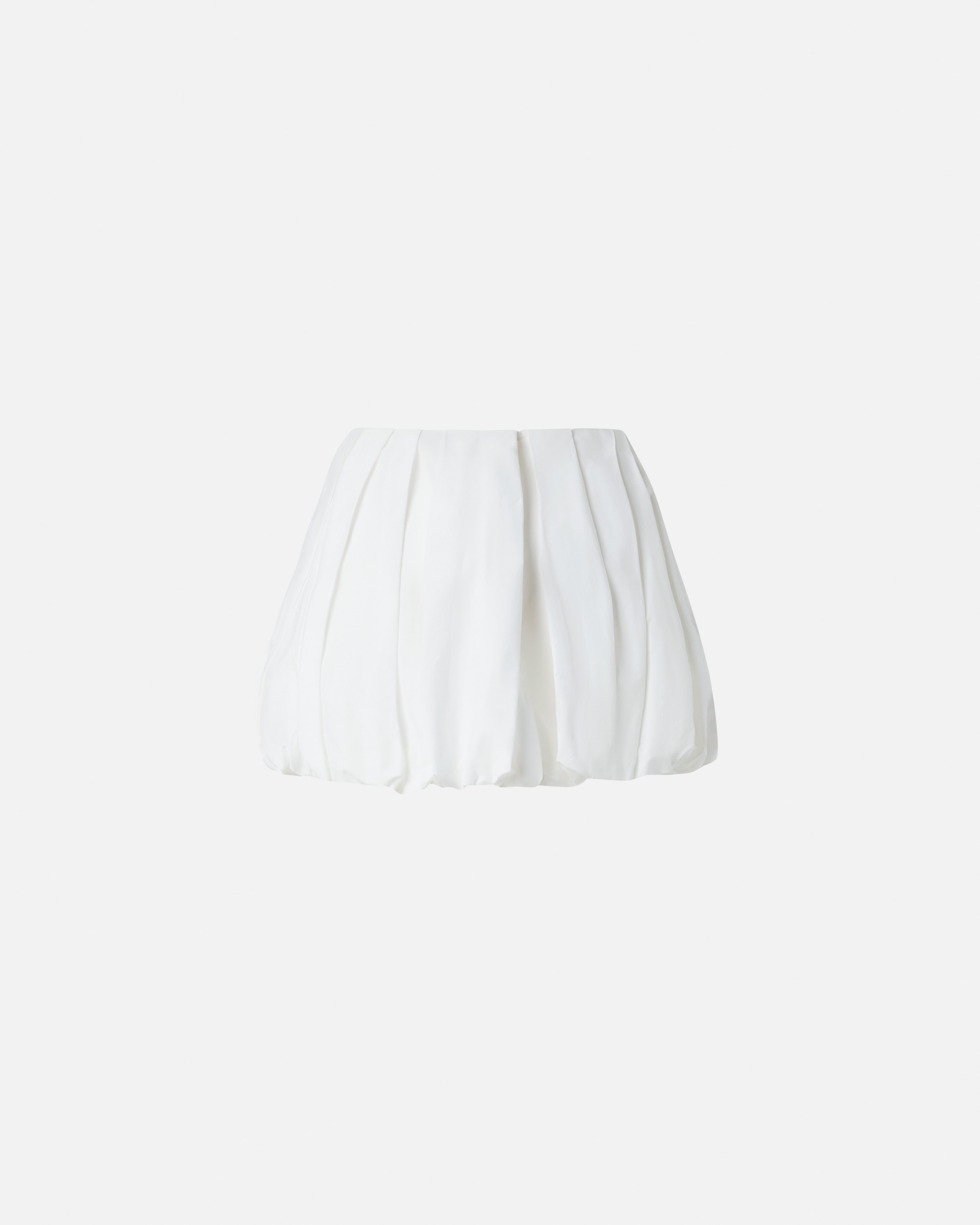 Pinko White Skirt With Pleated Details And Balloon Hem In Cotton Woman In Bianco Brill.