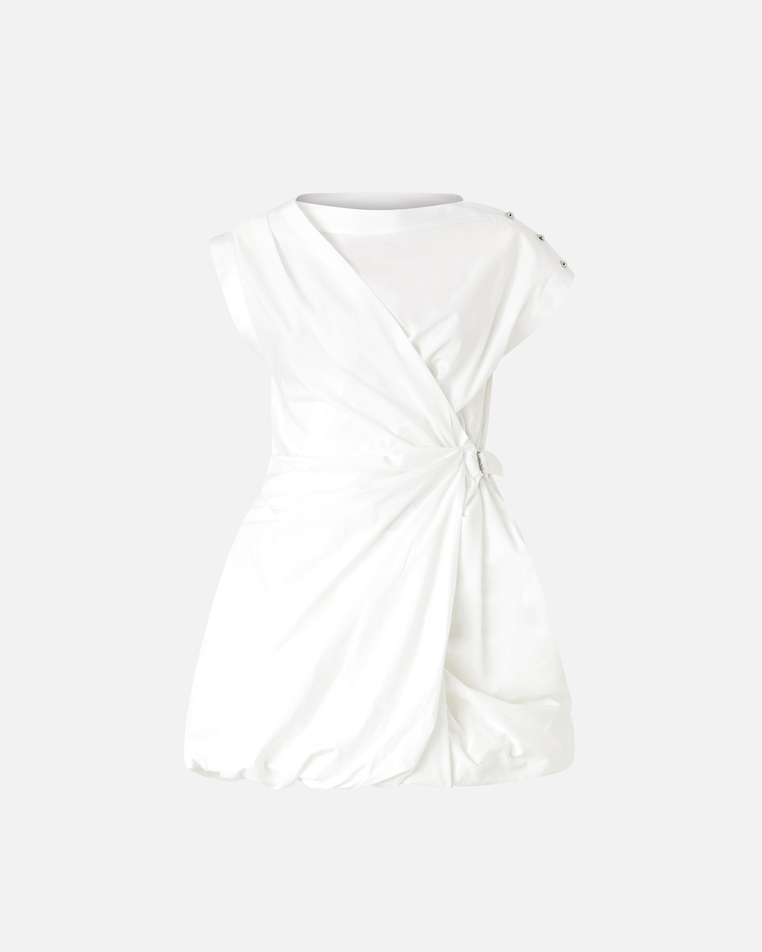 Pinko Short Shirt Dress With Crisscross In White