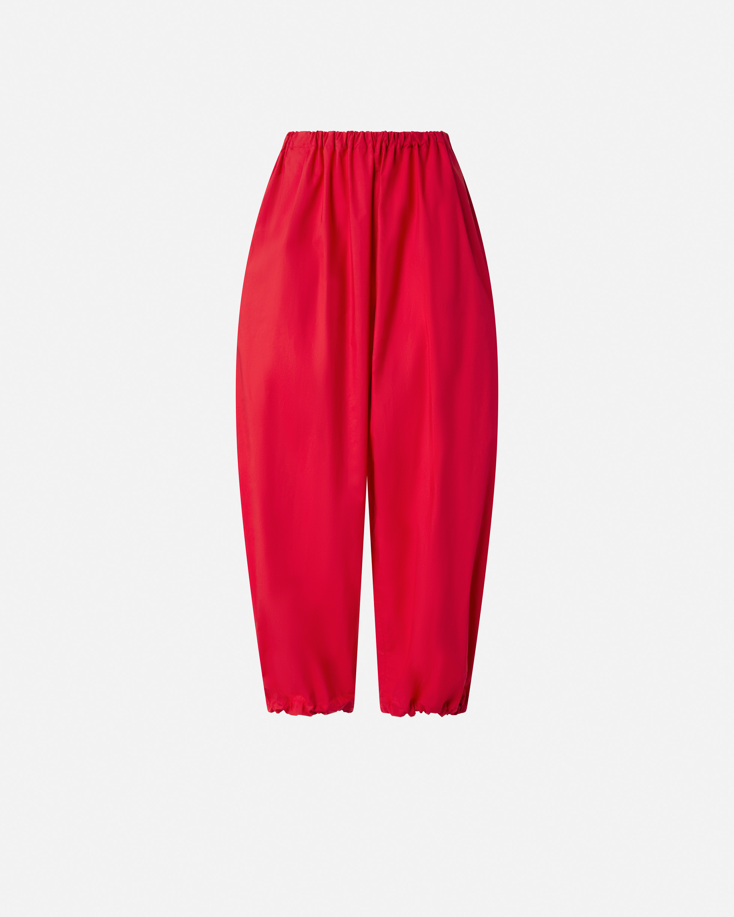 Pinko Lightweight Balloon Pants With Drawstring In Rosso Salsa