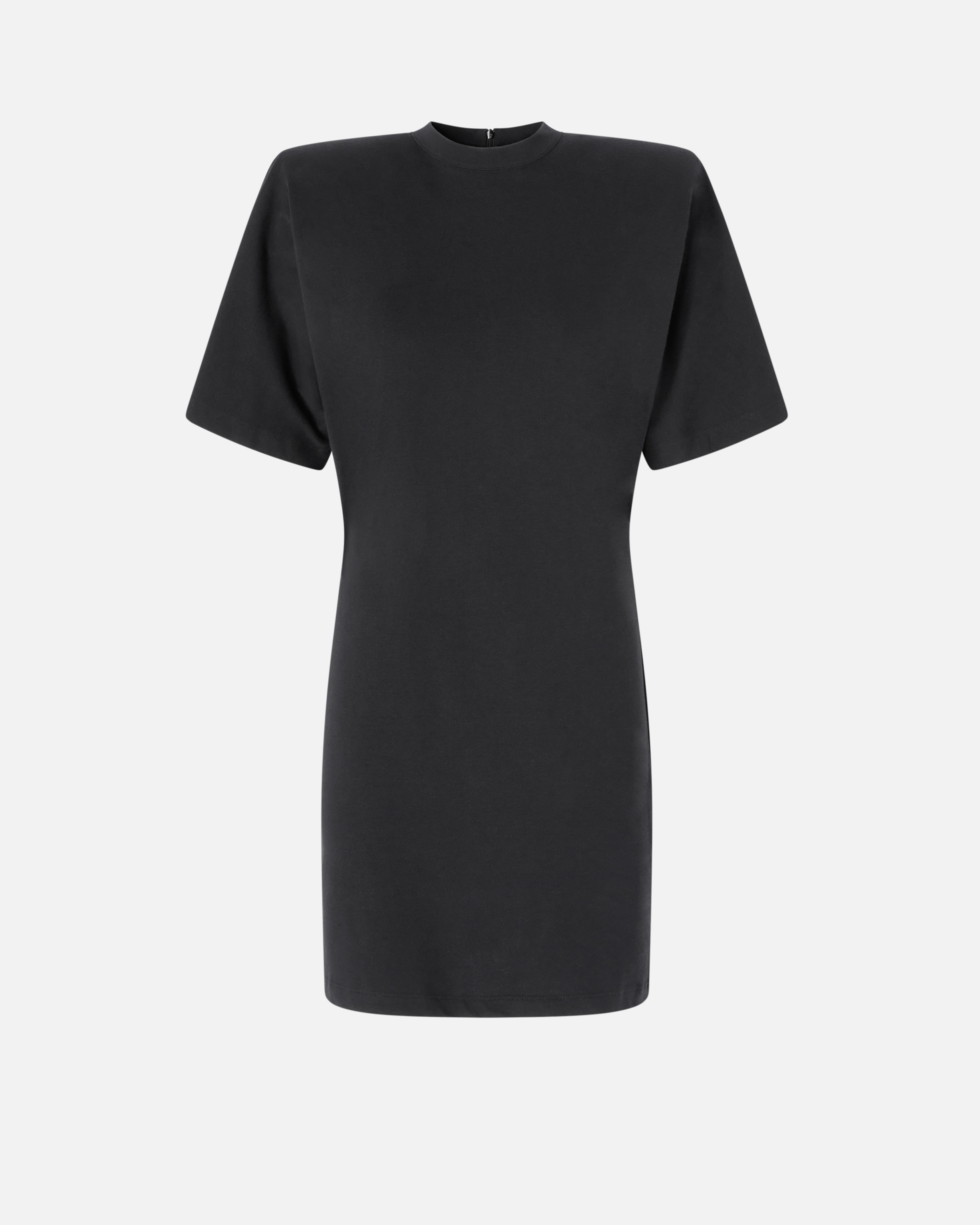 Pinko Mini Dress With Padded Shoulders And Belt In Limo Black