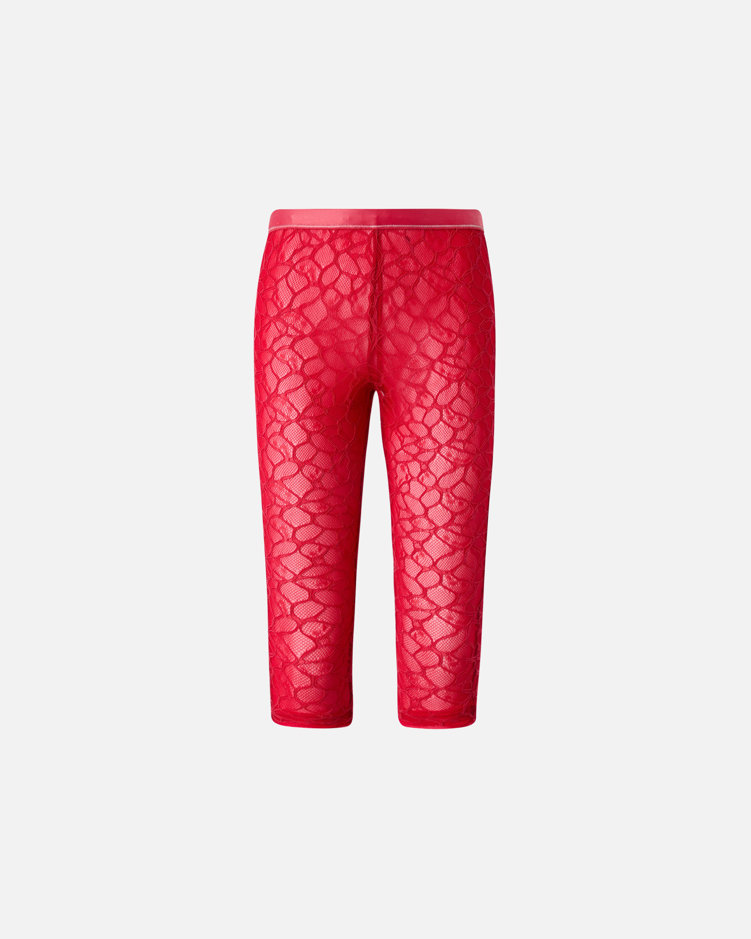 Pinko Knee-high Leggings In Stretch Lace In Salsa Red