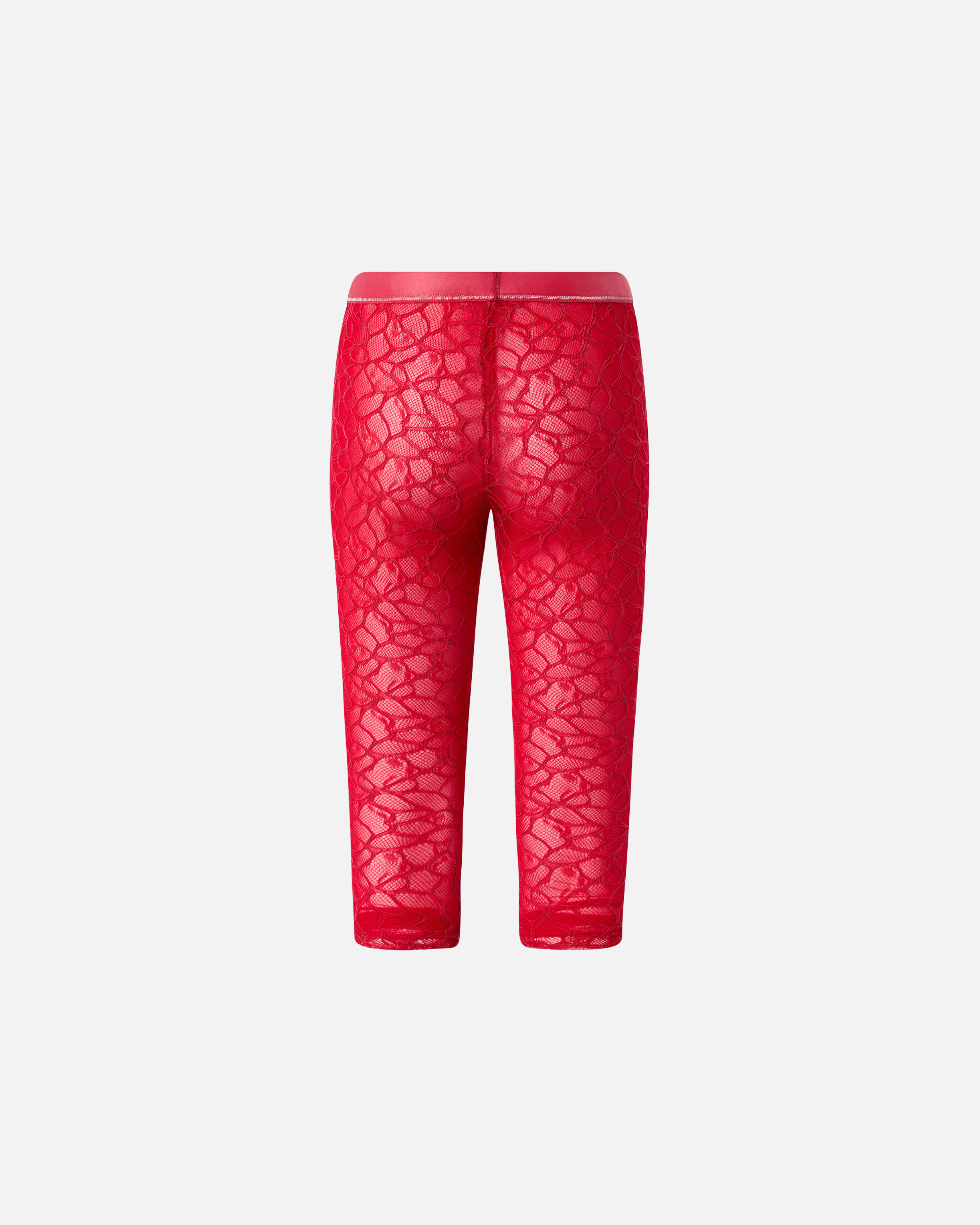 Pinko Knee-high Leggings In Stretch Lace In Salsa Red