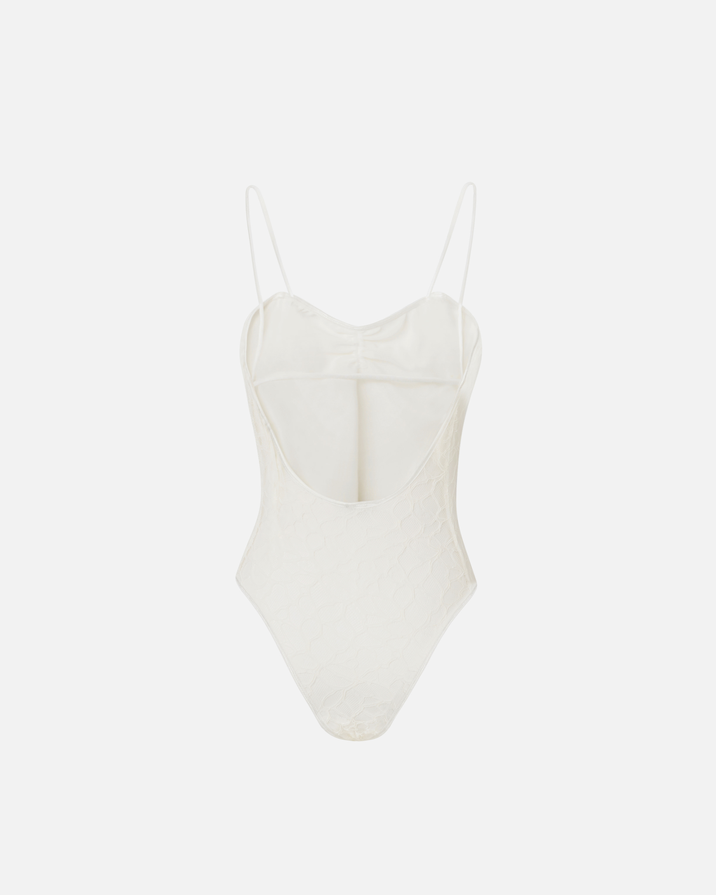 Pinko Spaghetti Strap Bodysuit In White + White