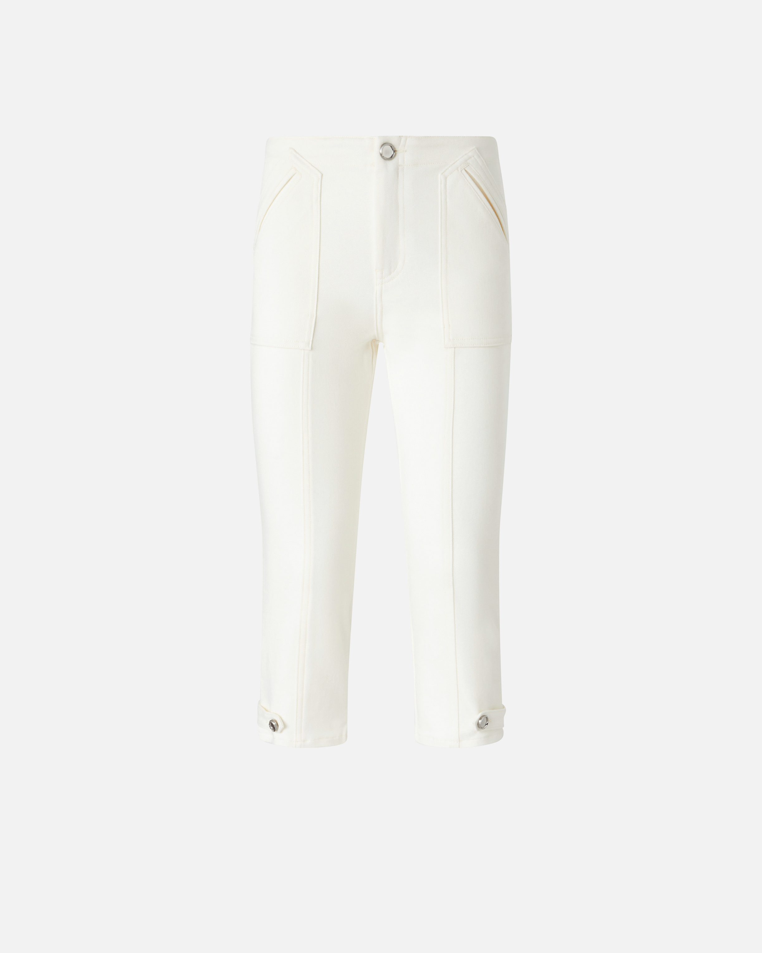 Pinko Cotton Canvas Capri Pants In Bright White