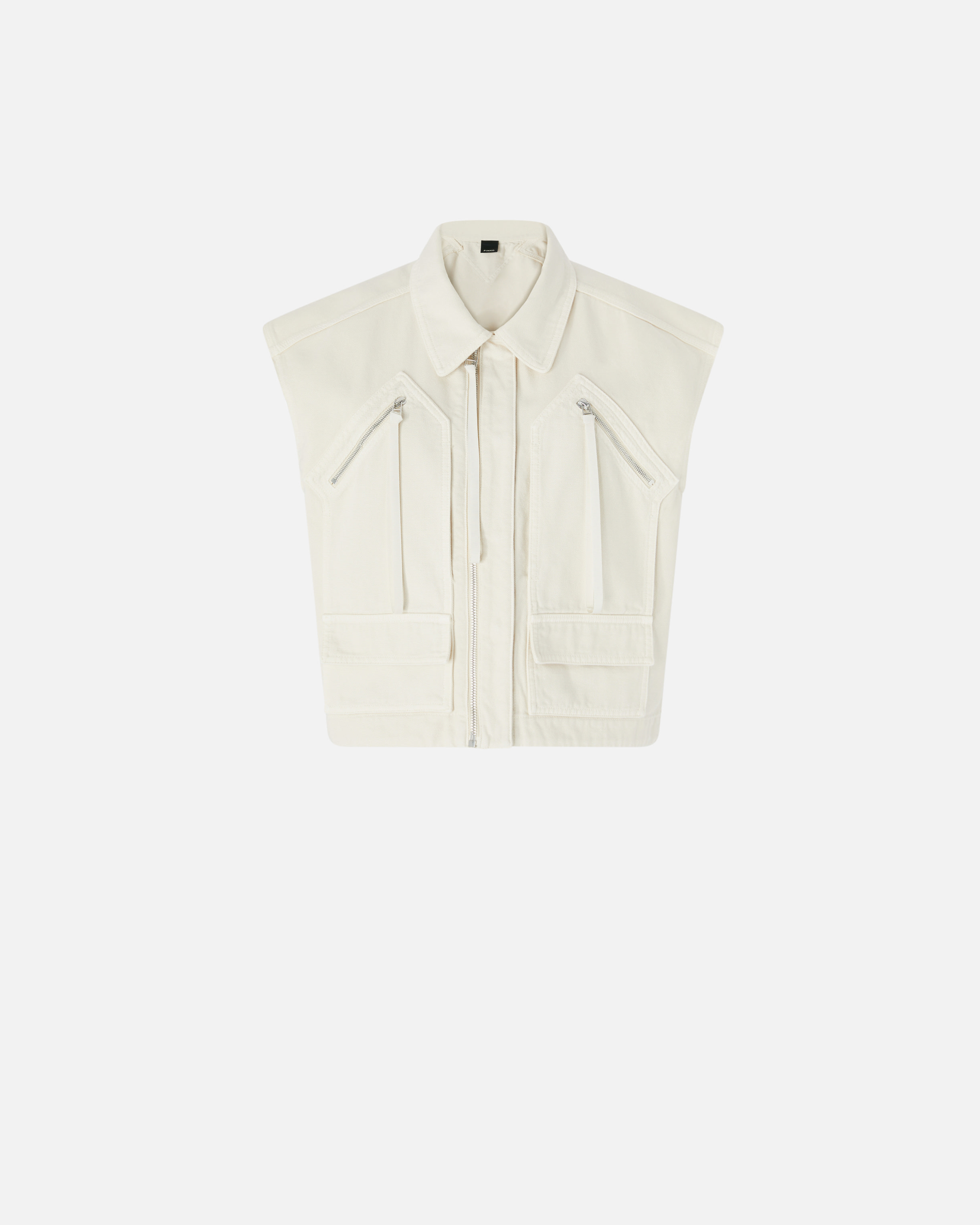 Pinko Cropped Collar Vest With Structured Shoulders