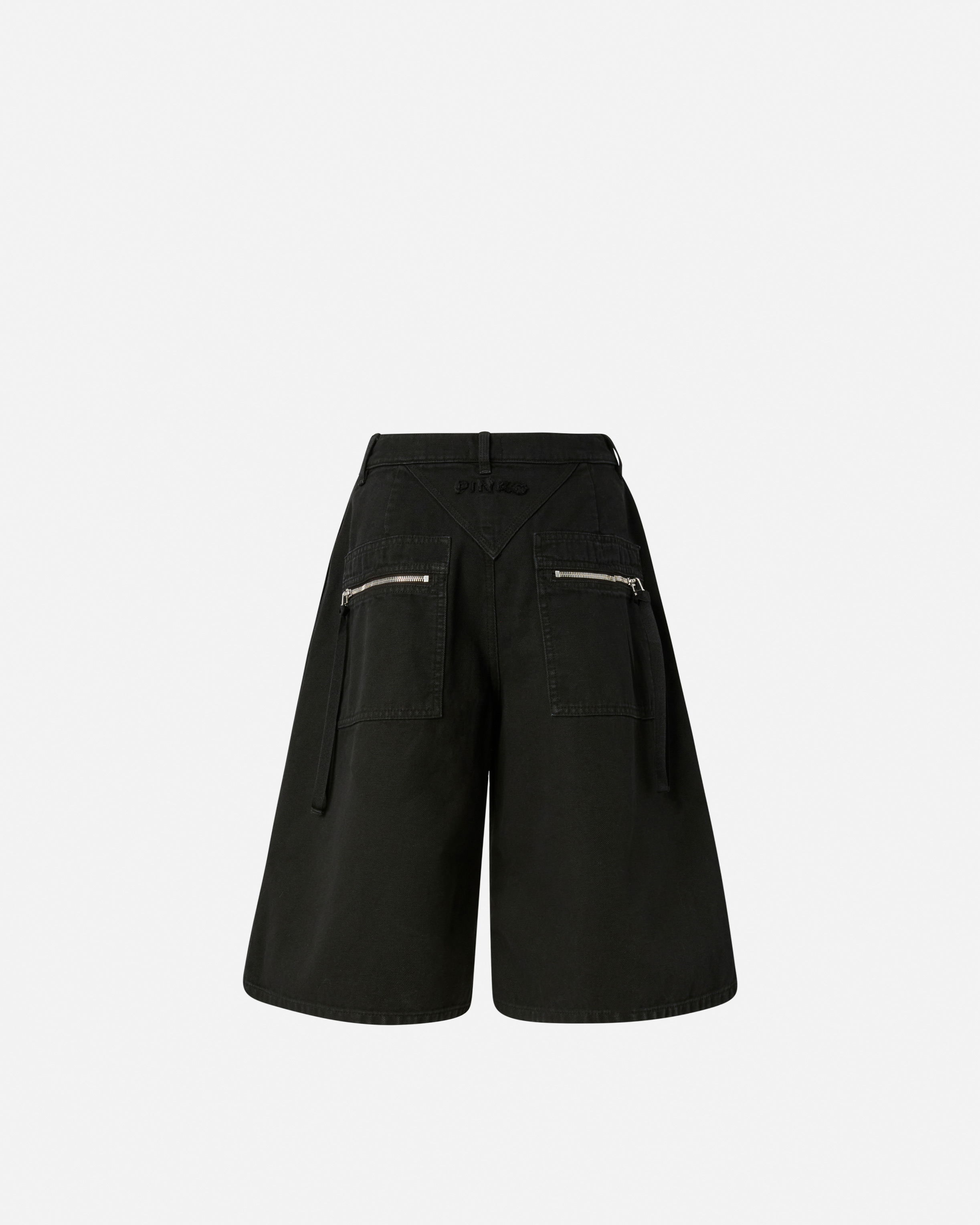 Pinko Wide Cotton Bermuda Shorts With Pockets