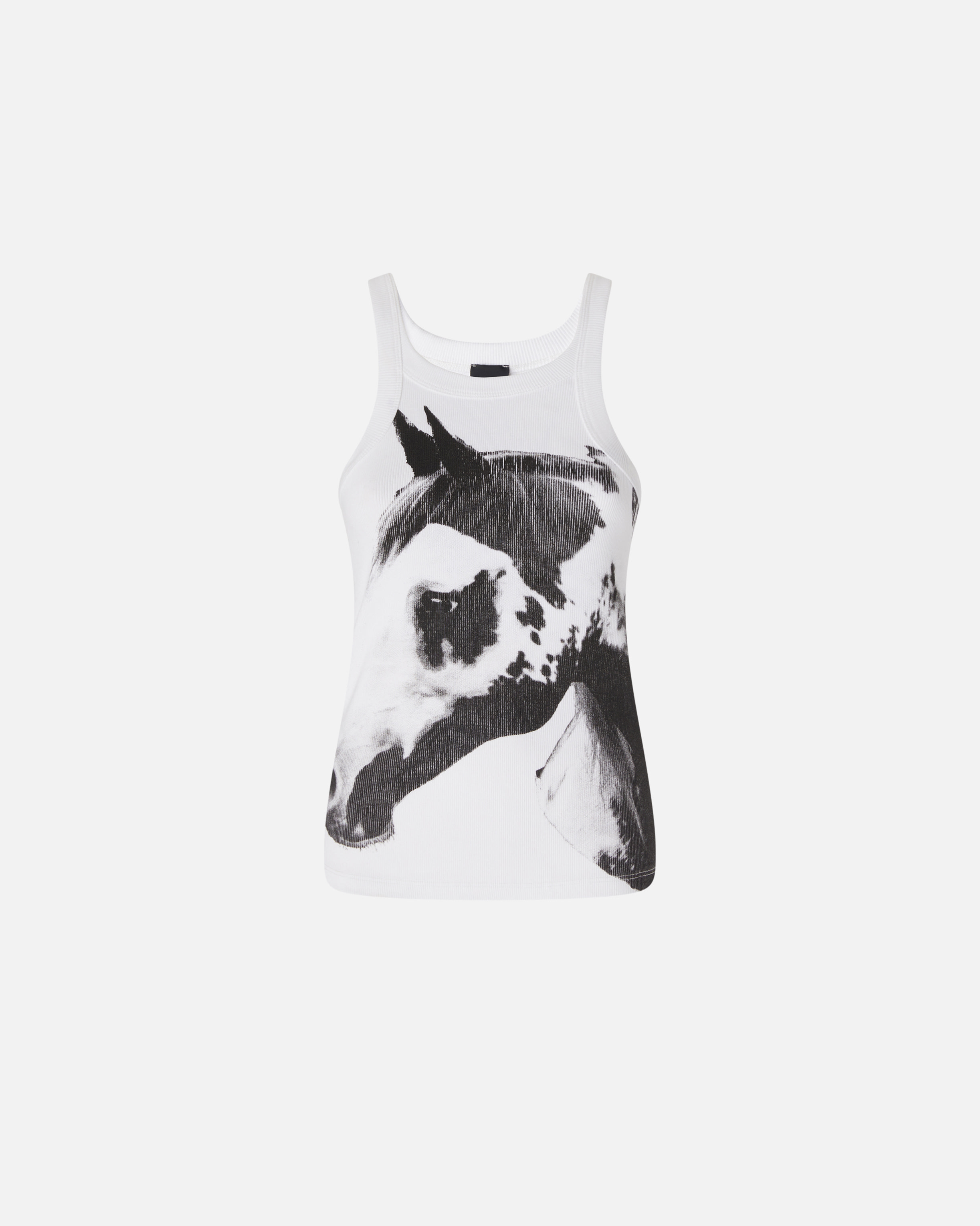 Pinko Curly Tank Top Graphic Print In White