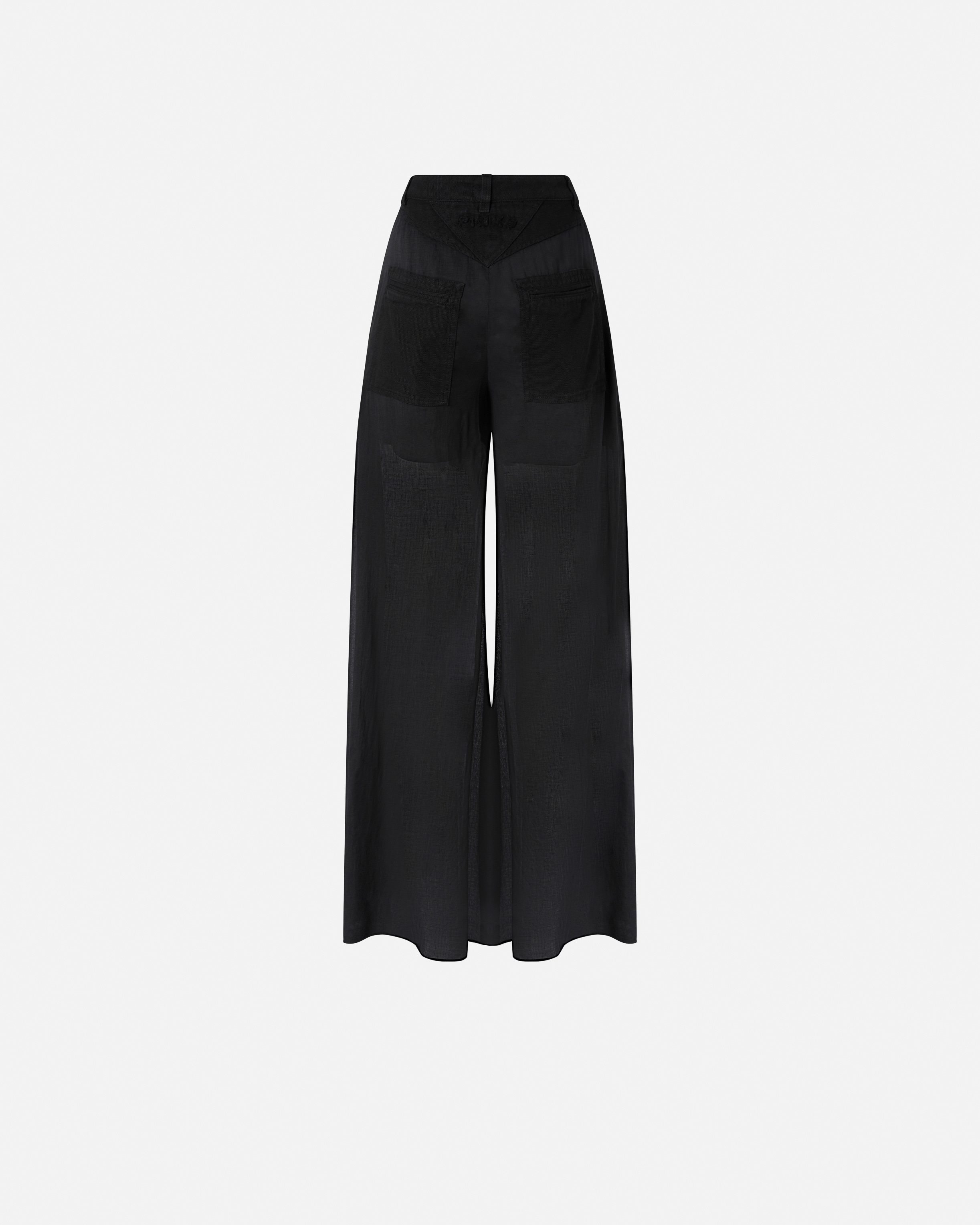 Pinko Cotton Palazzo Trousers With Pockets In Black