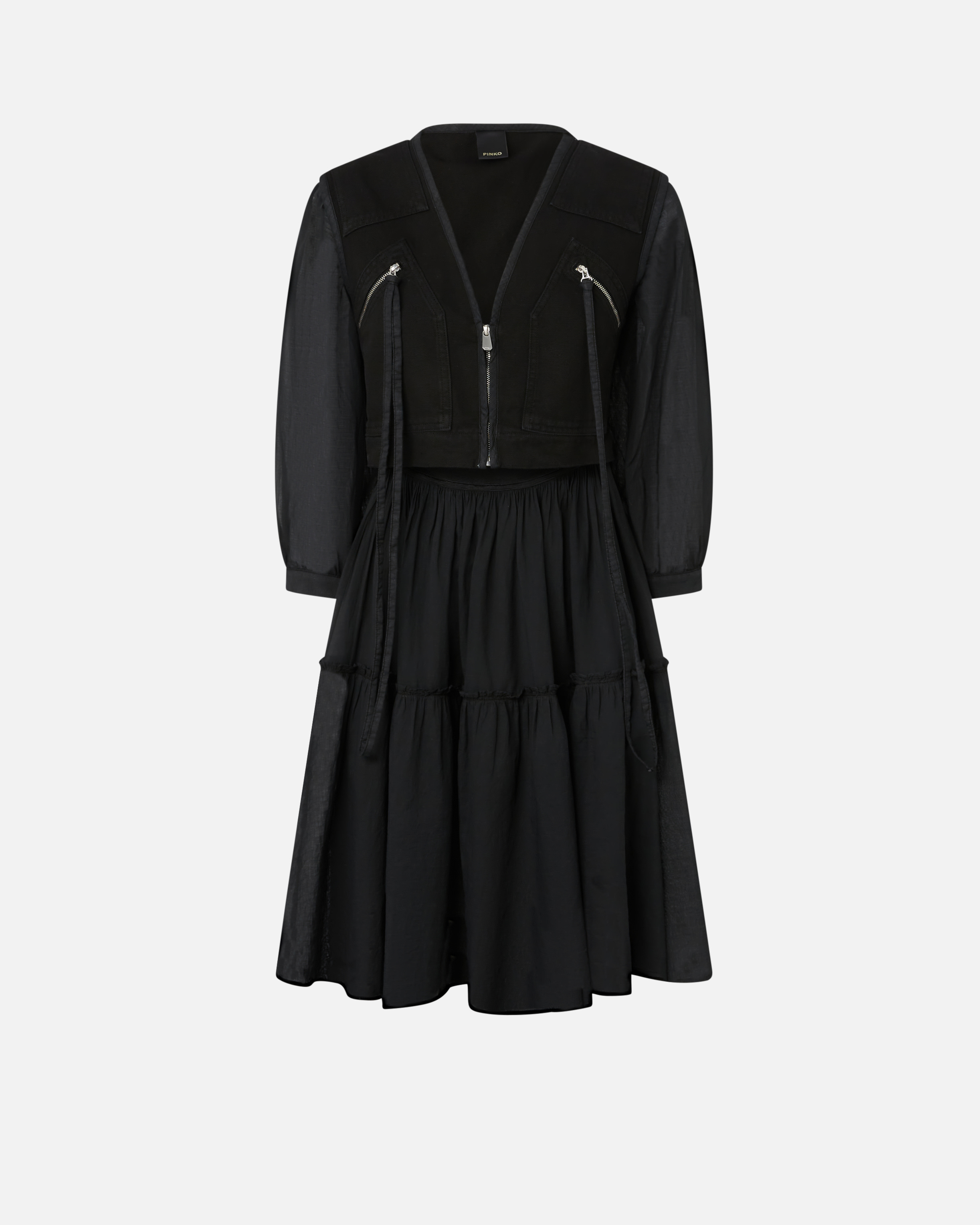 Pinko Two-piece Effect Mini Dress With Soft Skirt