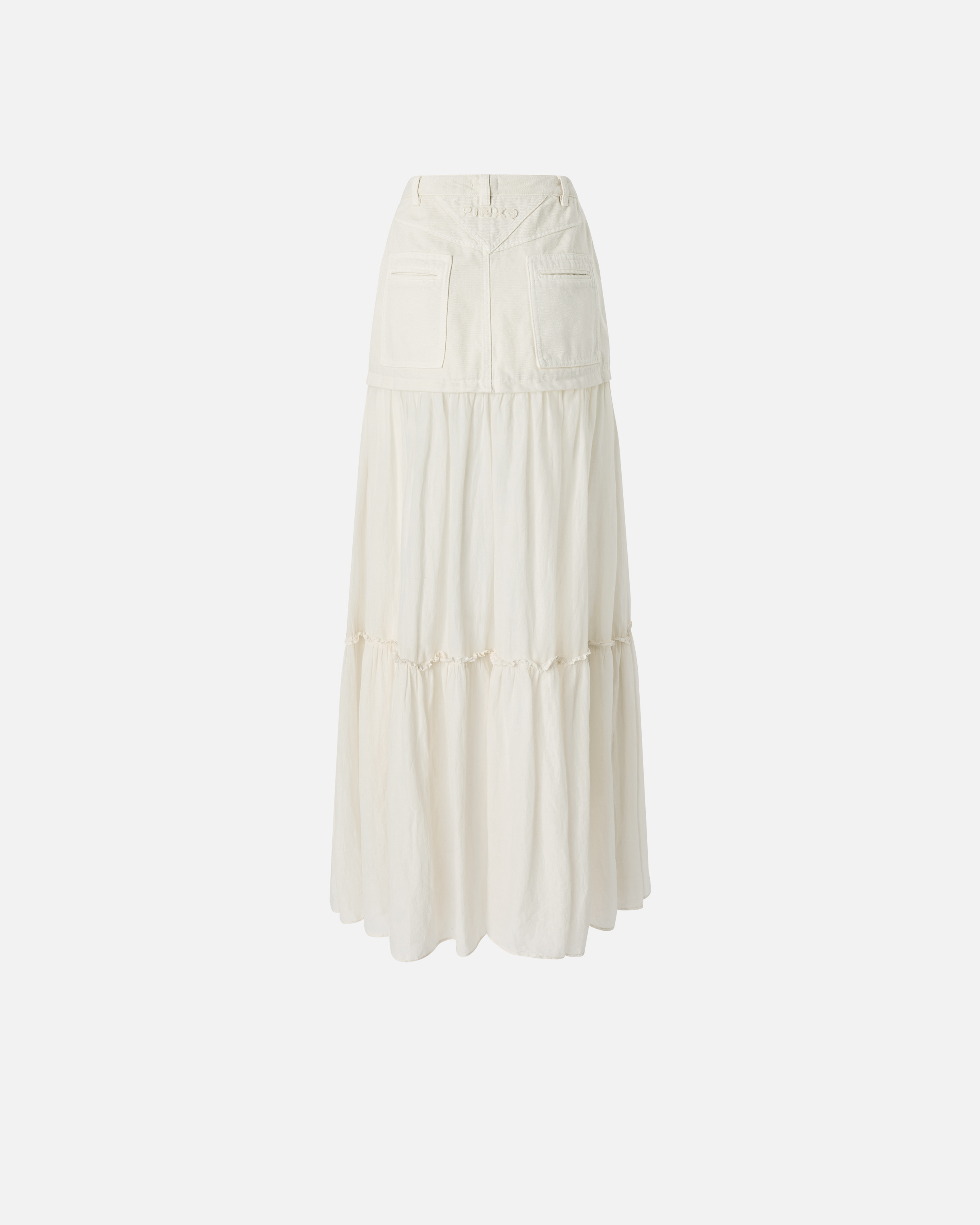 Pinko Long Skirt In Canvas And Cotton Voile