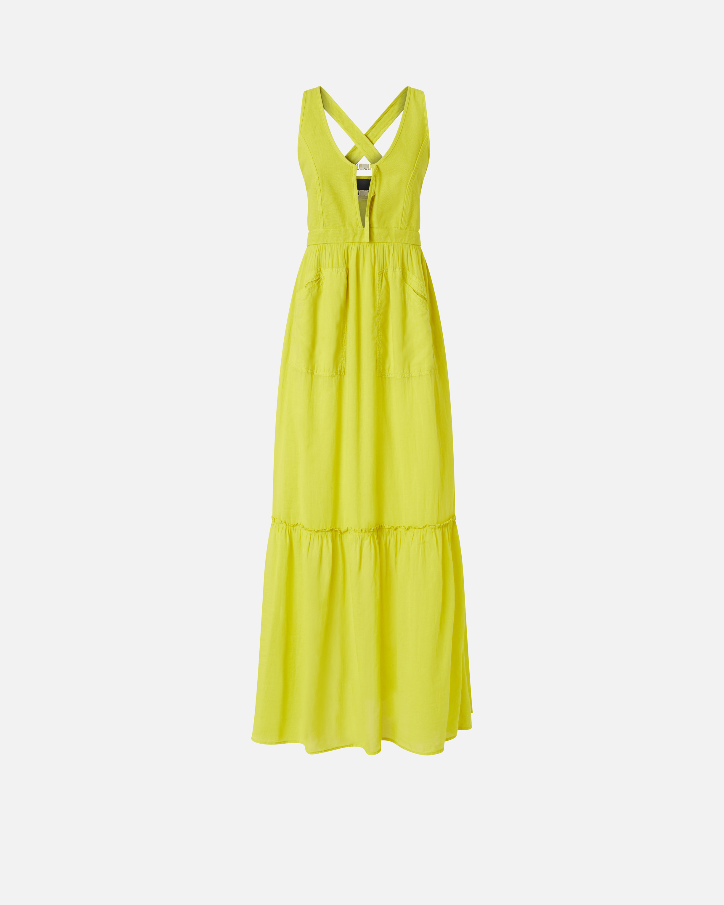 Sleeveless long cotton dress with neckline PINKO → Shop Online