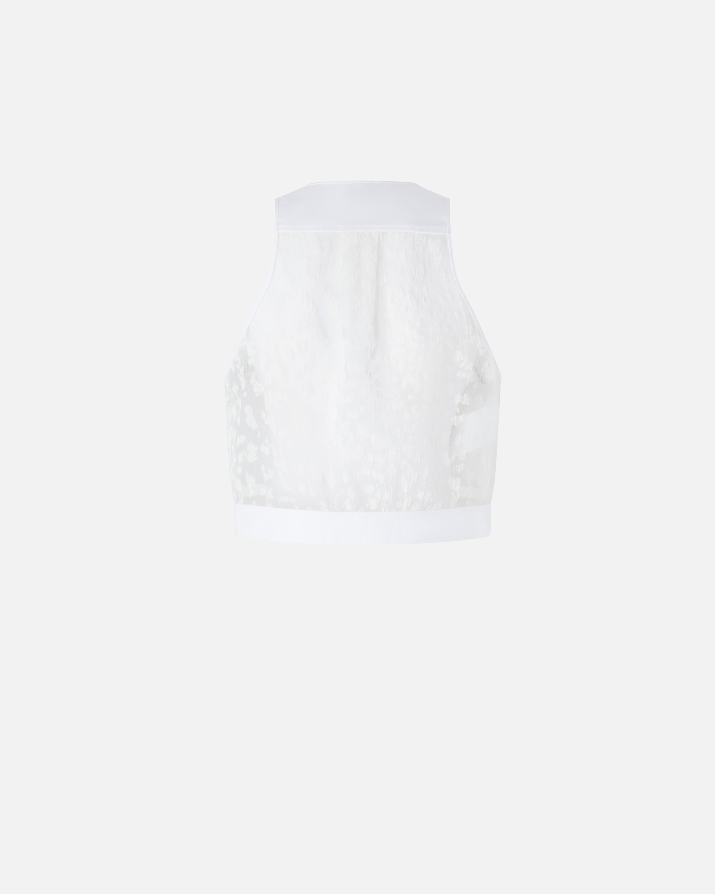 Pinko Multi-pocket Vest In Lightweight Printed Organza In Bright White