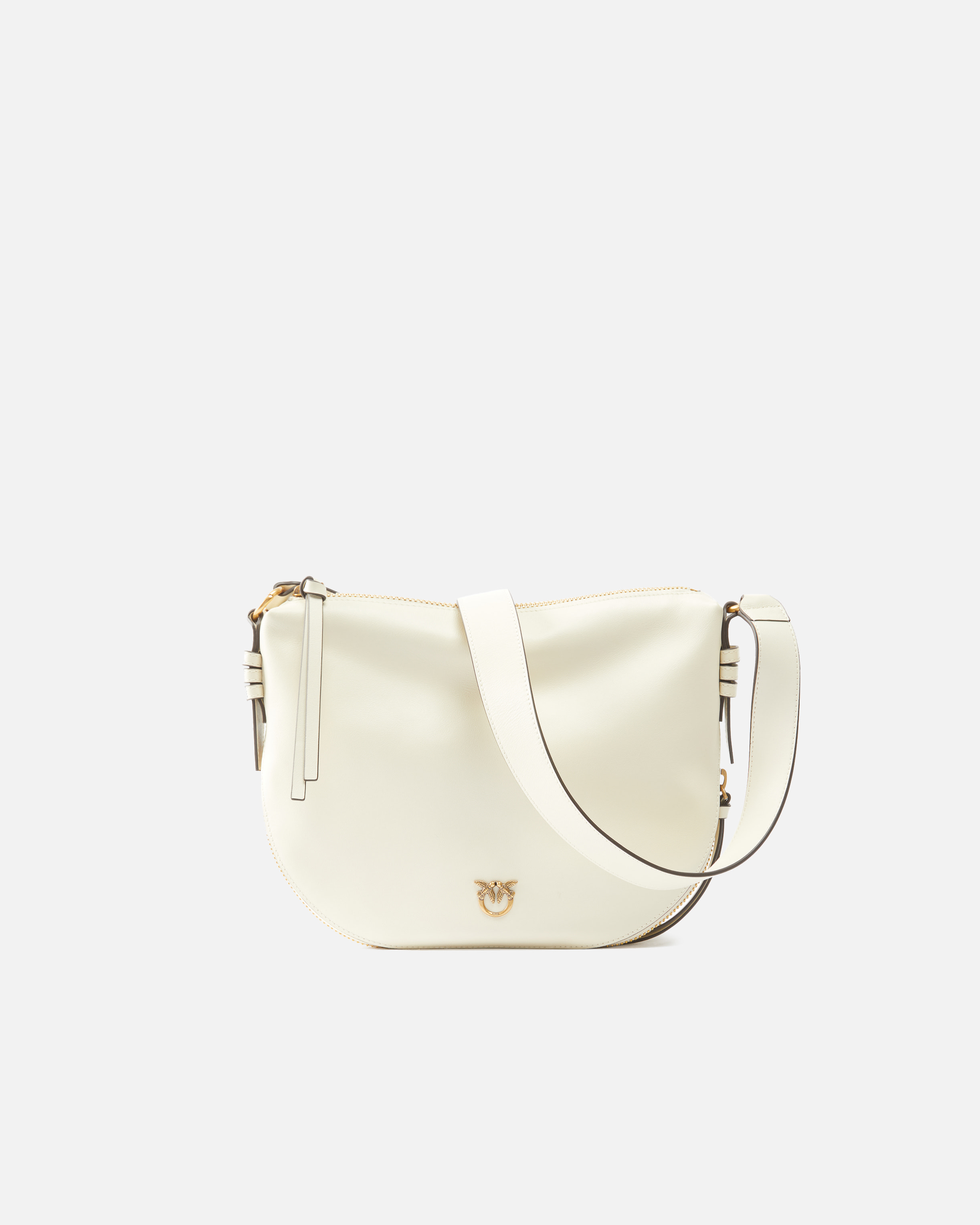 Pinko Small Leather Hobo Shoulder Bag With Zip In Multi