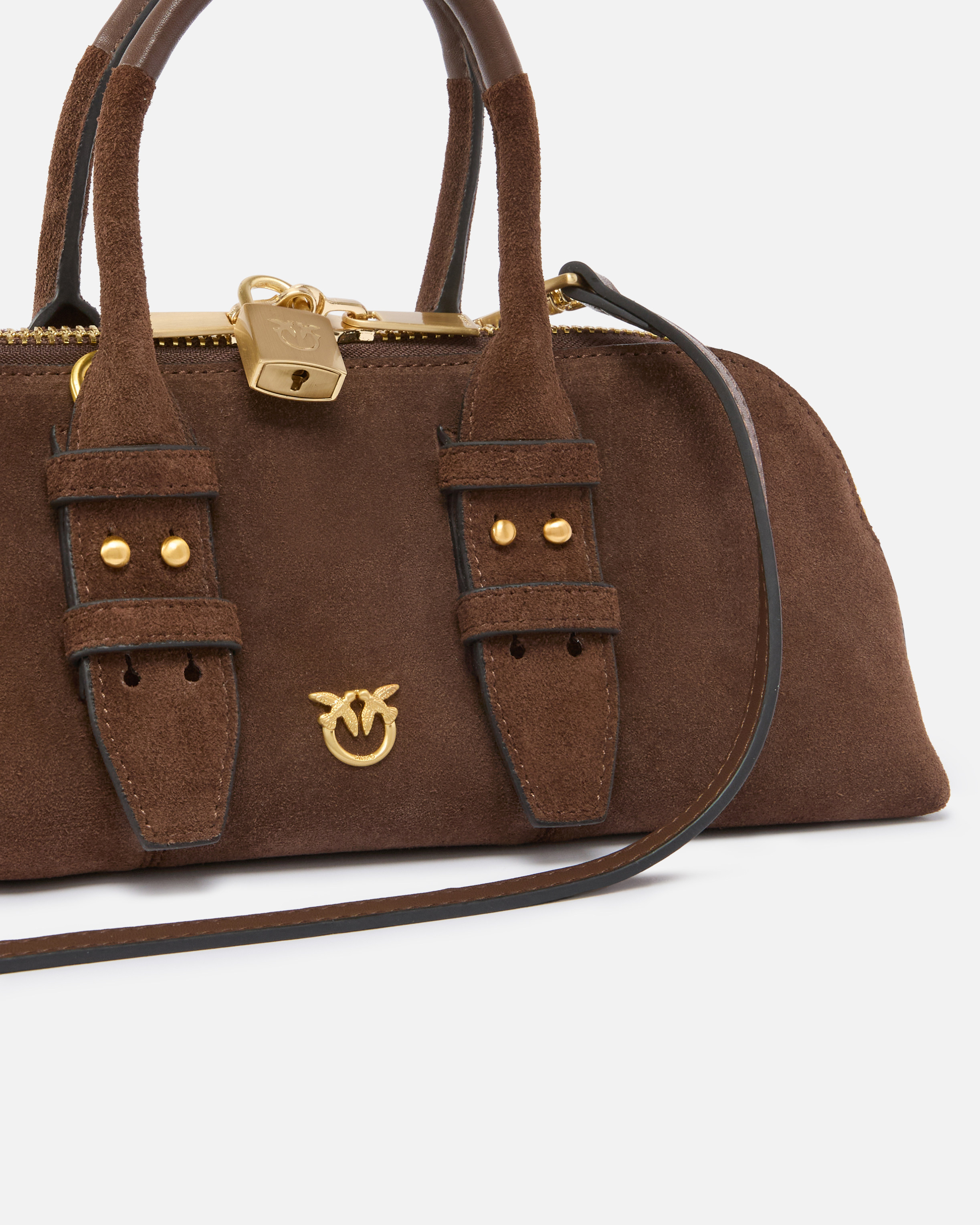 Pinko Small Baguette Escape Bag In Leather In Brown
