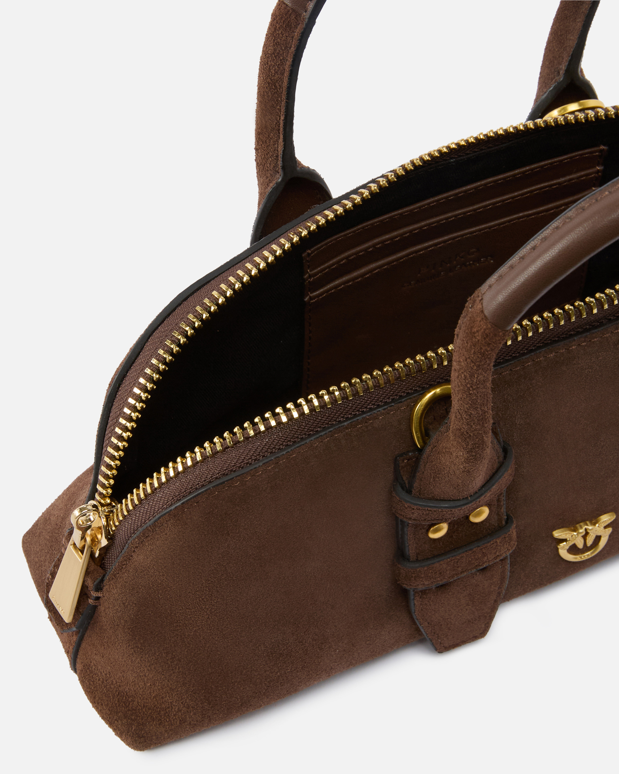 Pinko Small Baguette Escape Bag In Leather In Brown