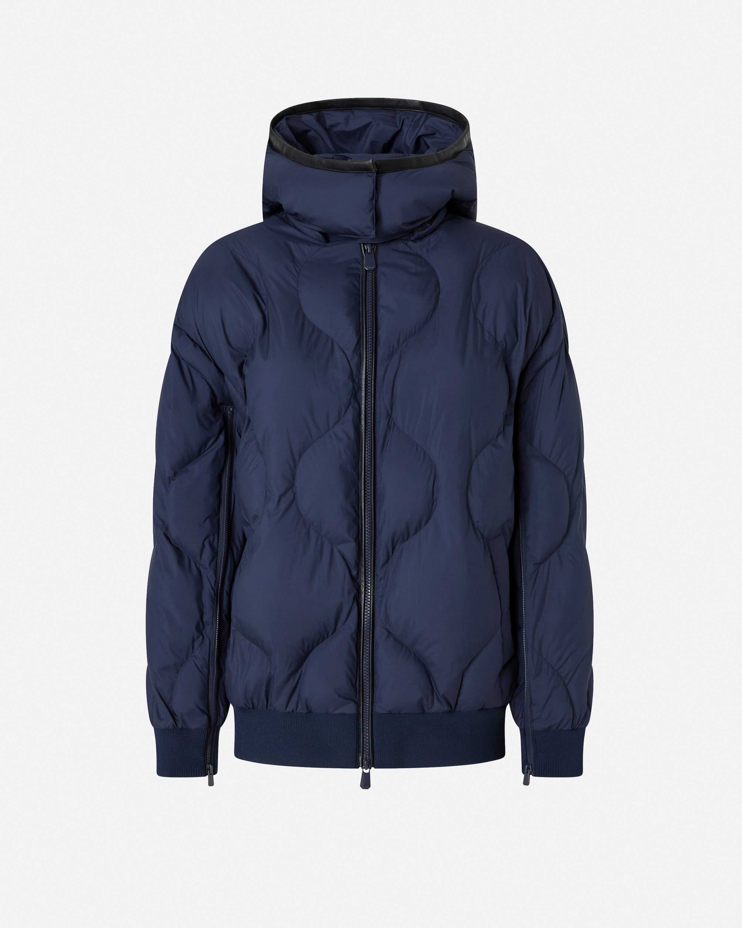 Padded bomber jacket with hood - Blue - large