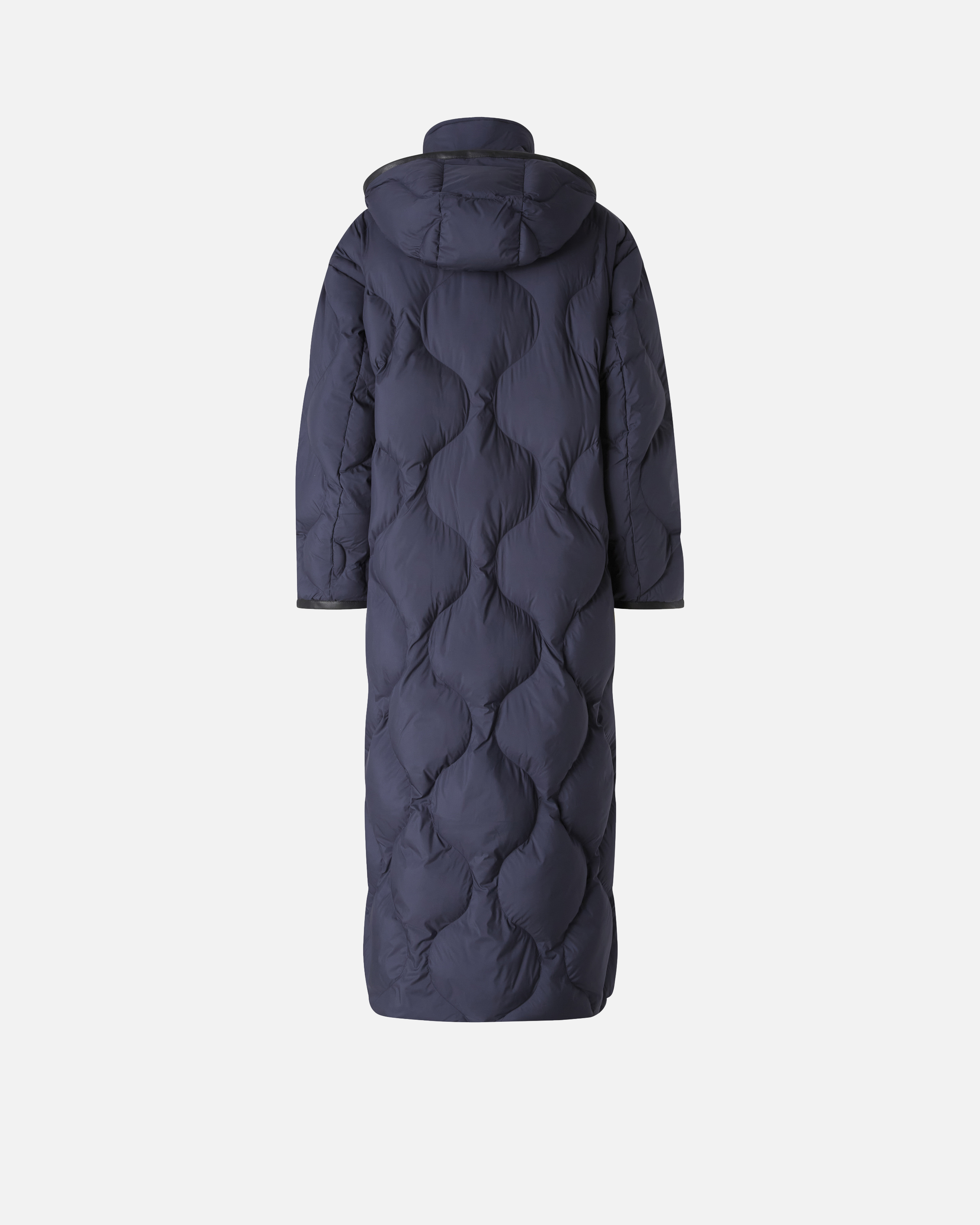 Pinko Long Quilted Coat In Blue