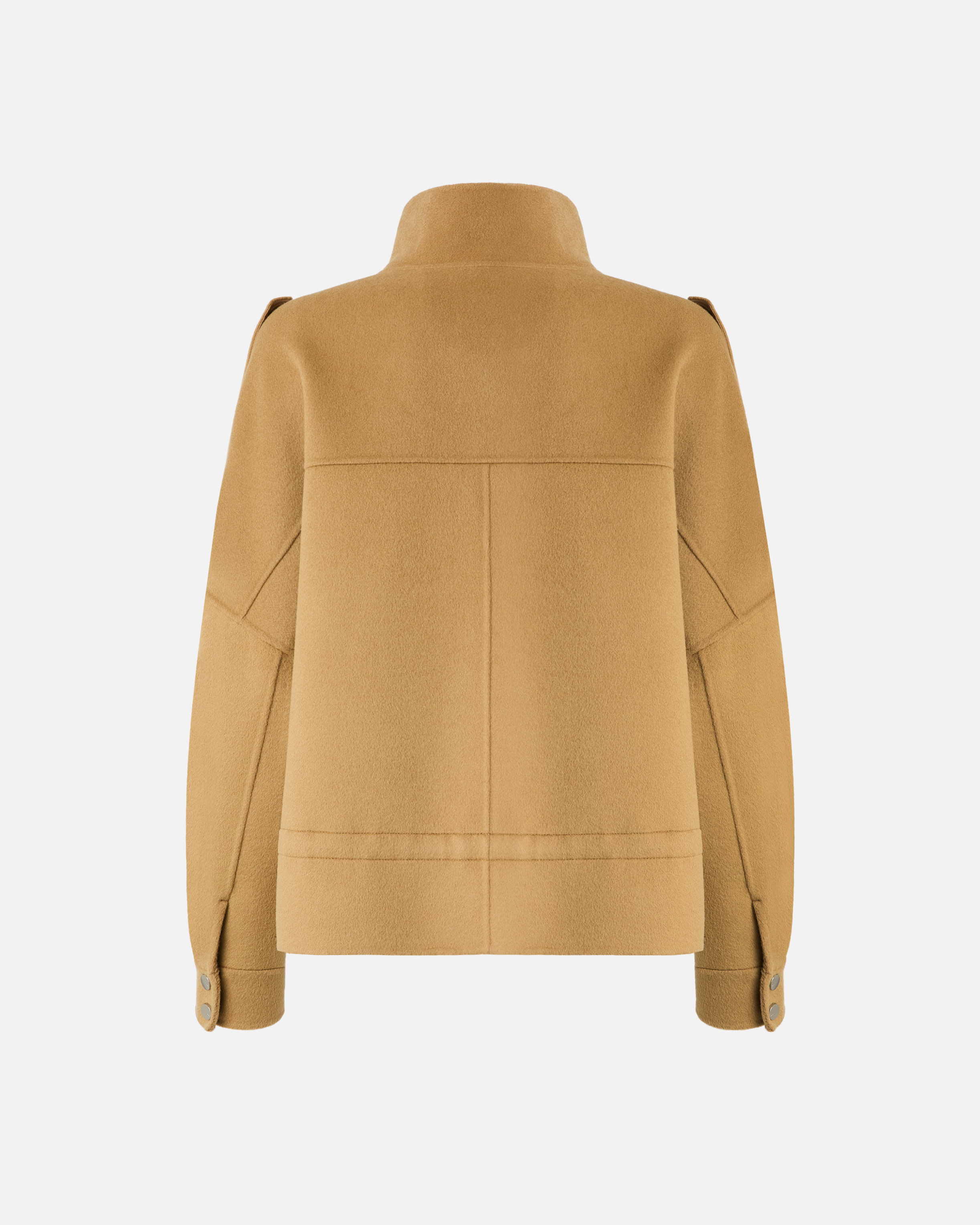 Double cloth pea coat with high collar 1