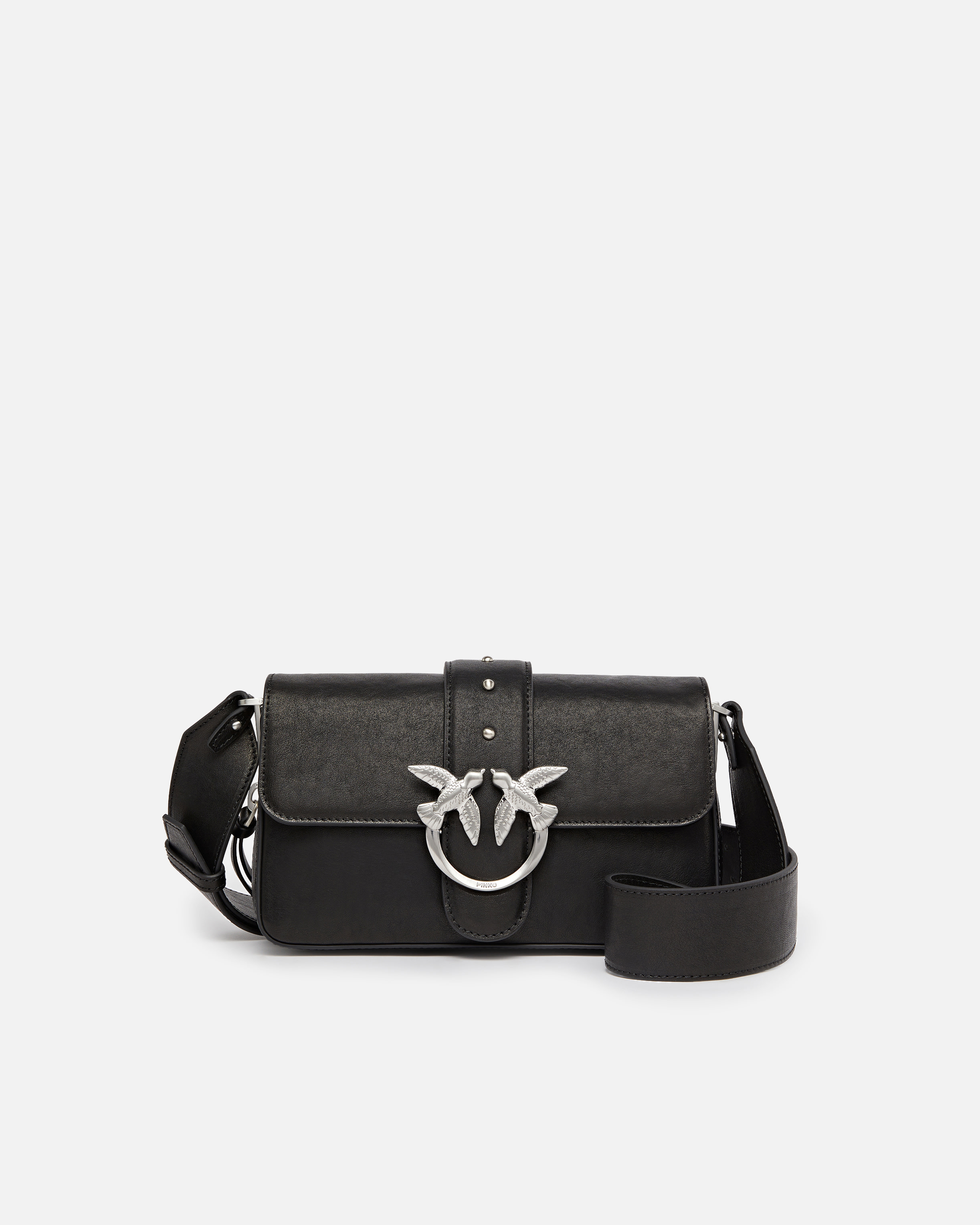 Pinko Mini Love Bag Slouchy Shoulder Bag In Biker Leather In Animal Print