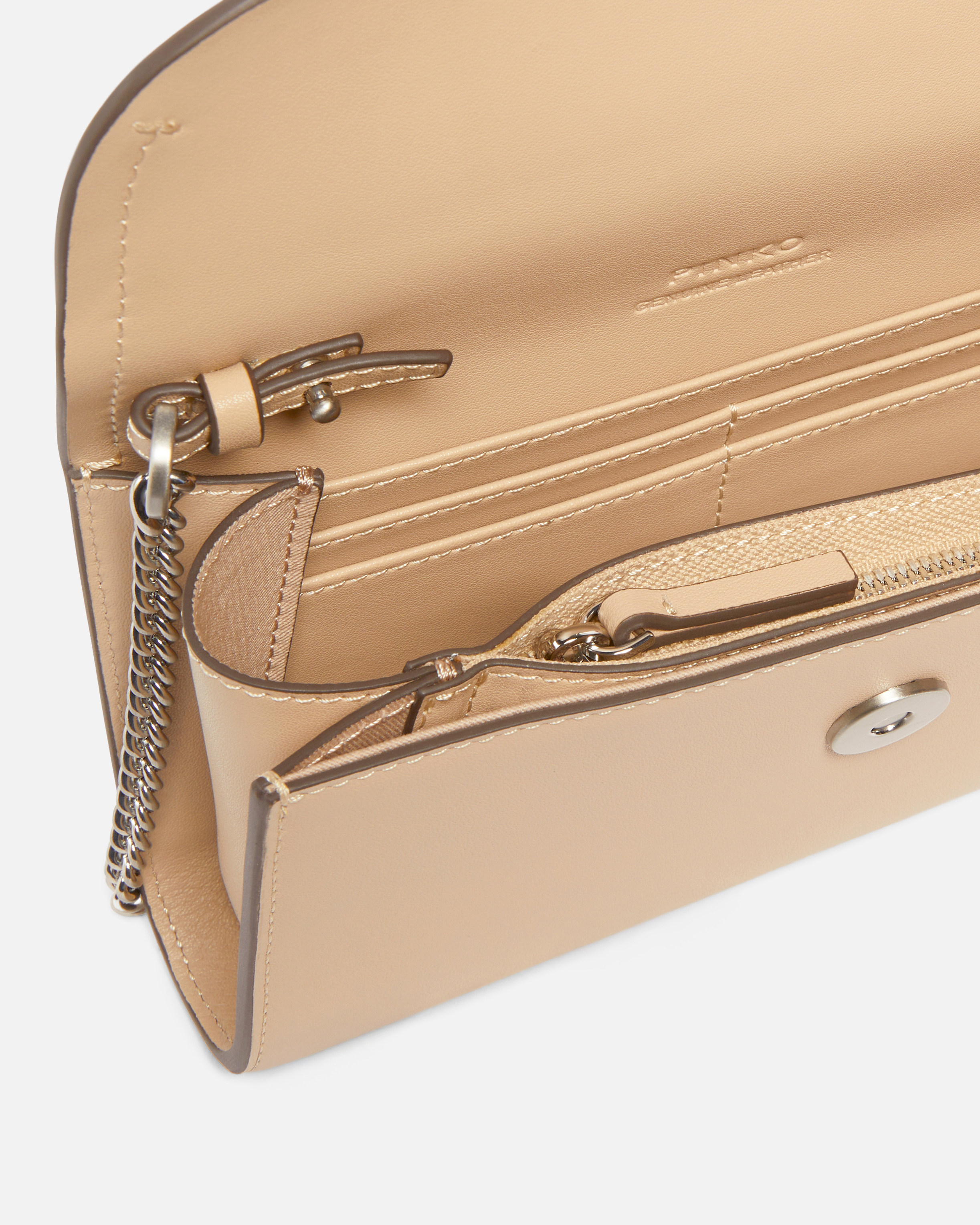 Portefeuille en cuir avec logo PINKO et bandoulière 2