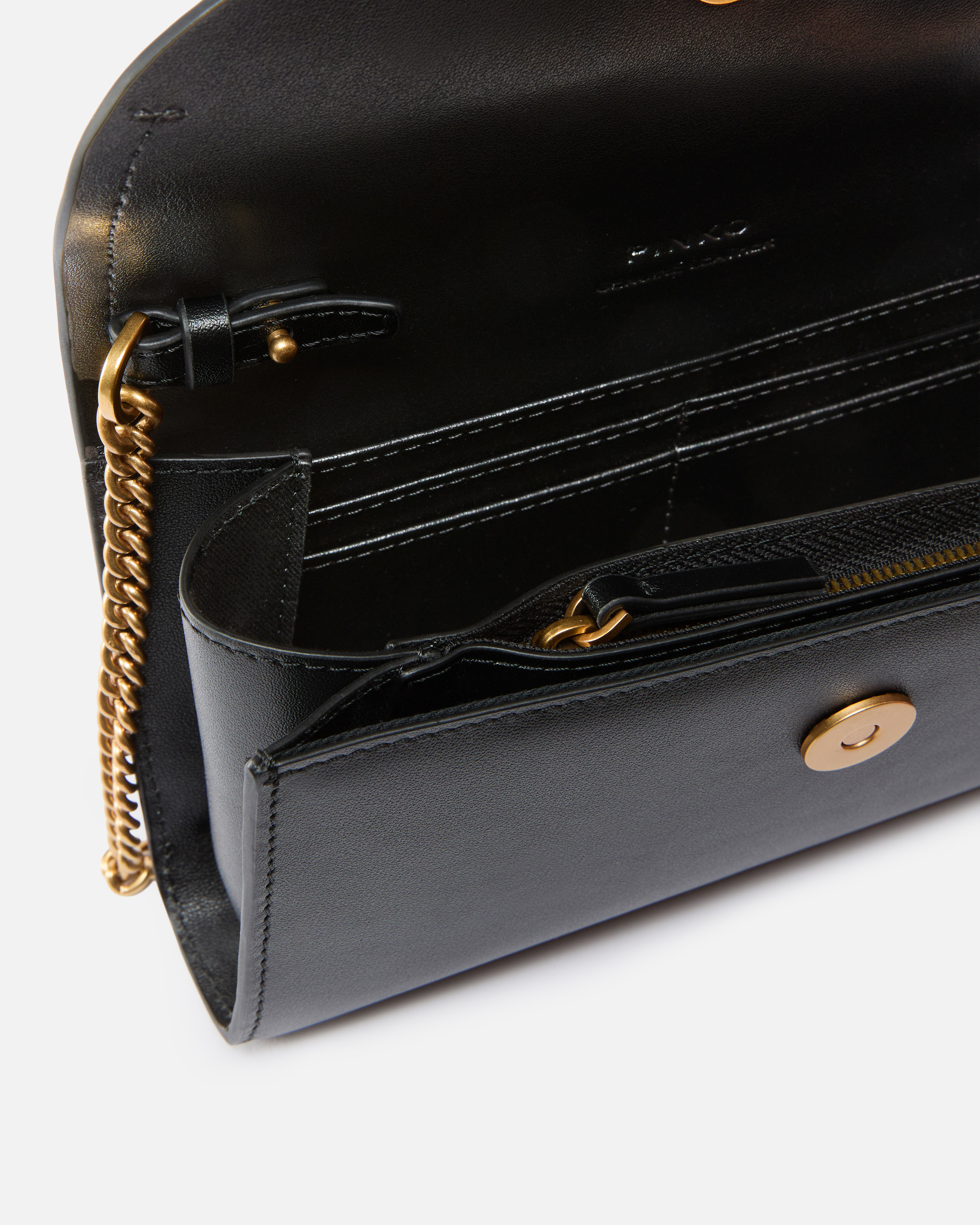 Portefeuille en cuir avec logo PINKO et bandoulière 3