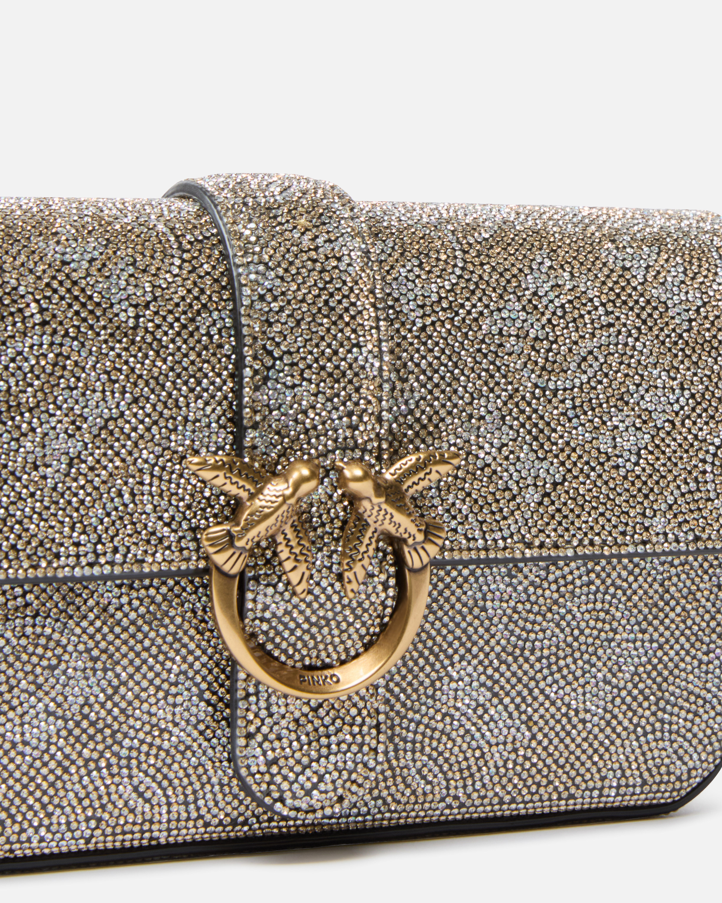 Кожаная сумка на плечо Baby Love Bag Slouchy с россыпью стразов 2