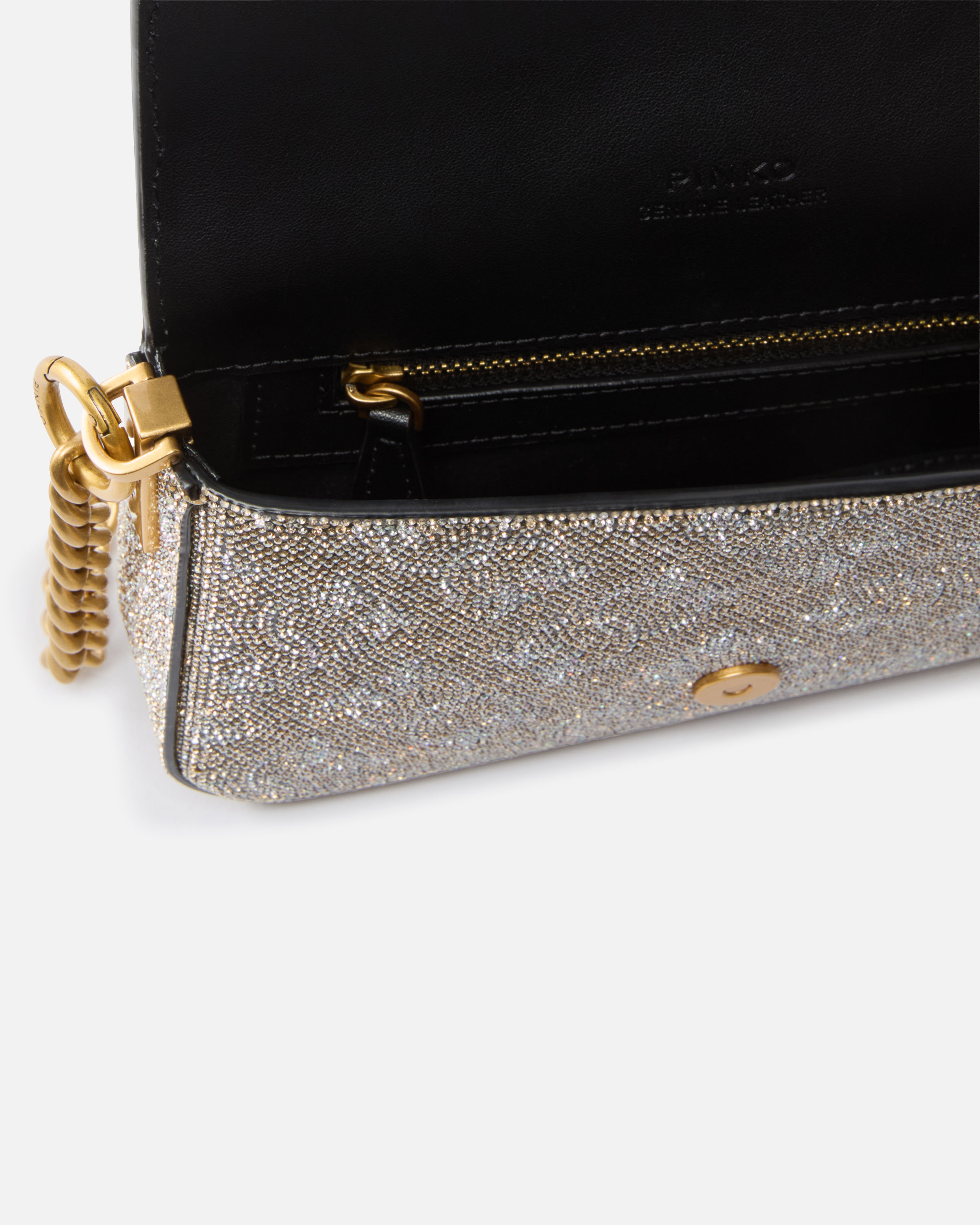 Кожаная сумка на плечо Baby Love Bag Slouchy с россыпью стразов 3