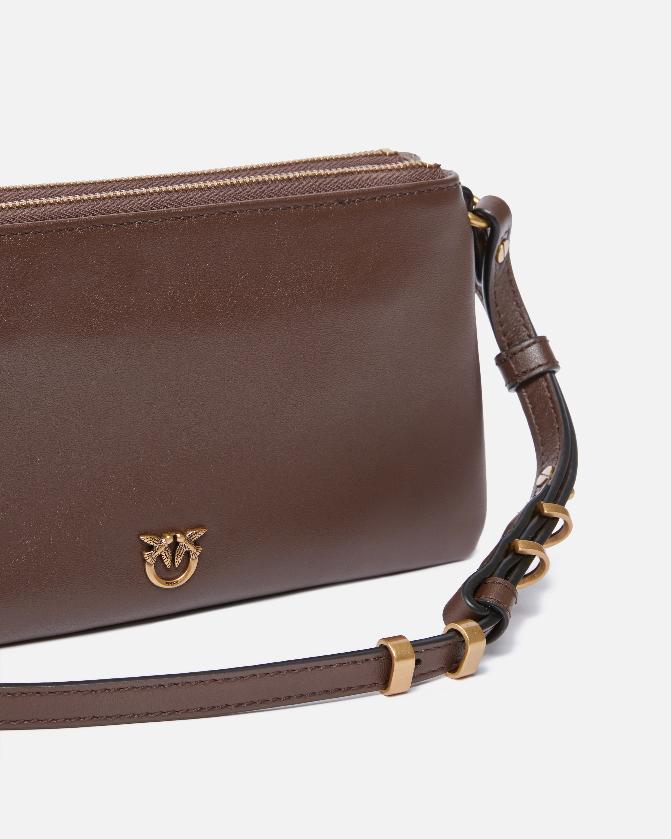 Kleine Umhängetasche Mini Double Bag aus Leder mit Schulterriemen 2