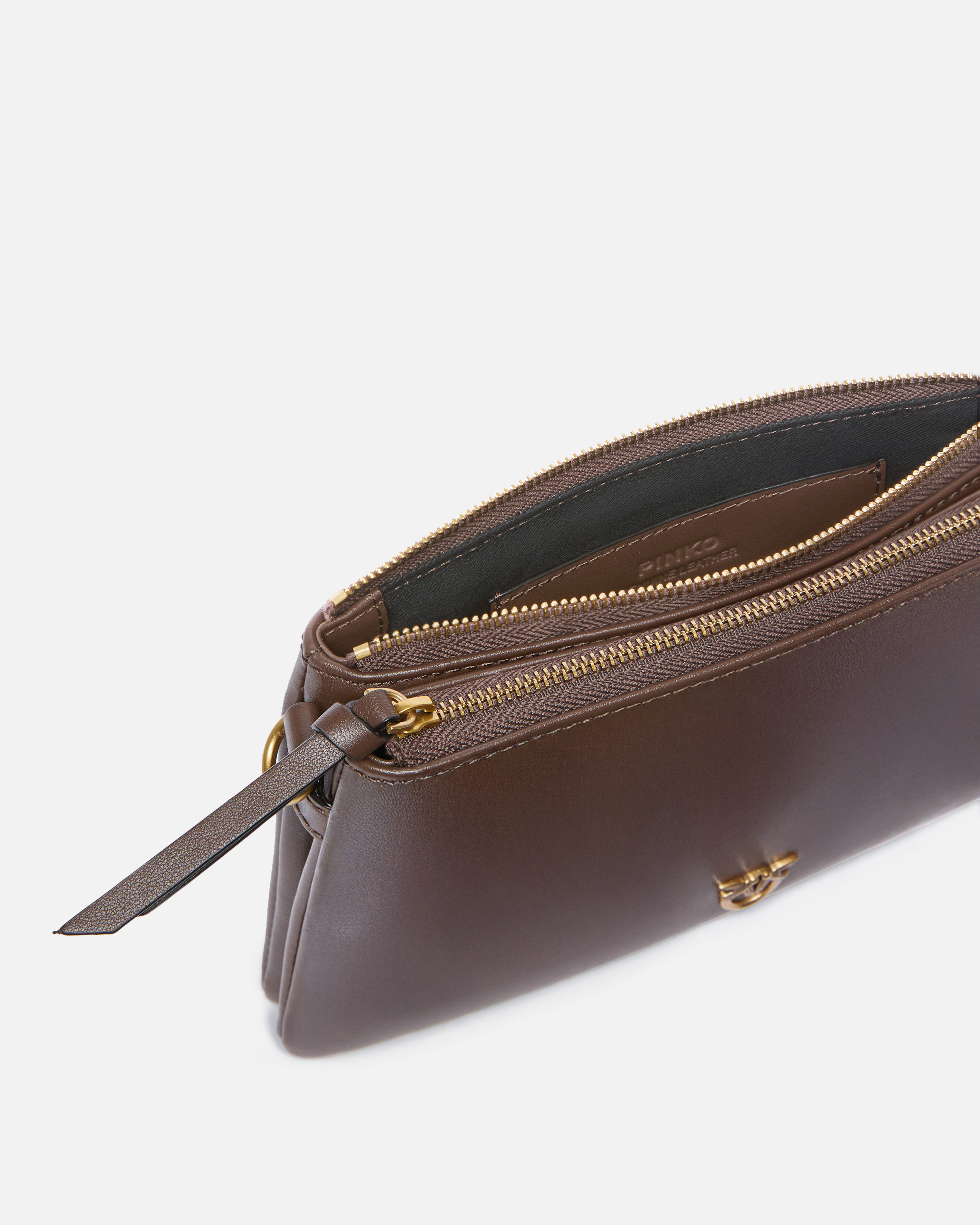 Kleine Umhängetasche Mini Double Bag aus Leder mit Schulterriemen 3