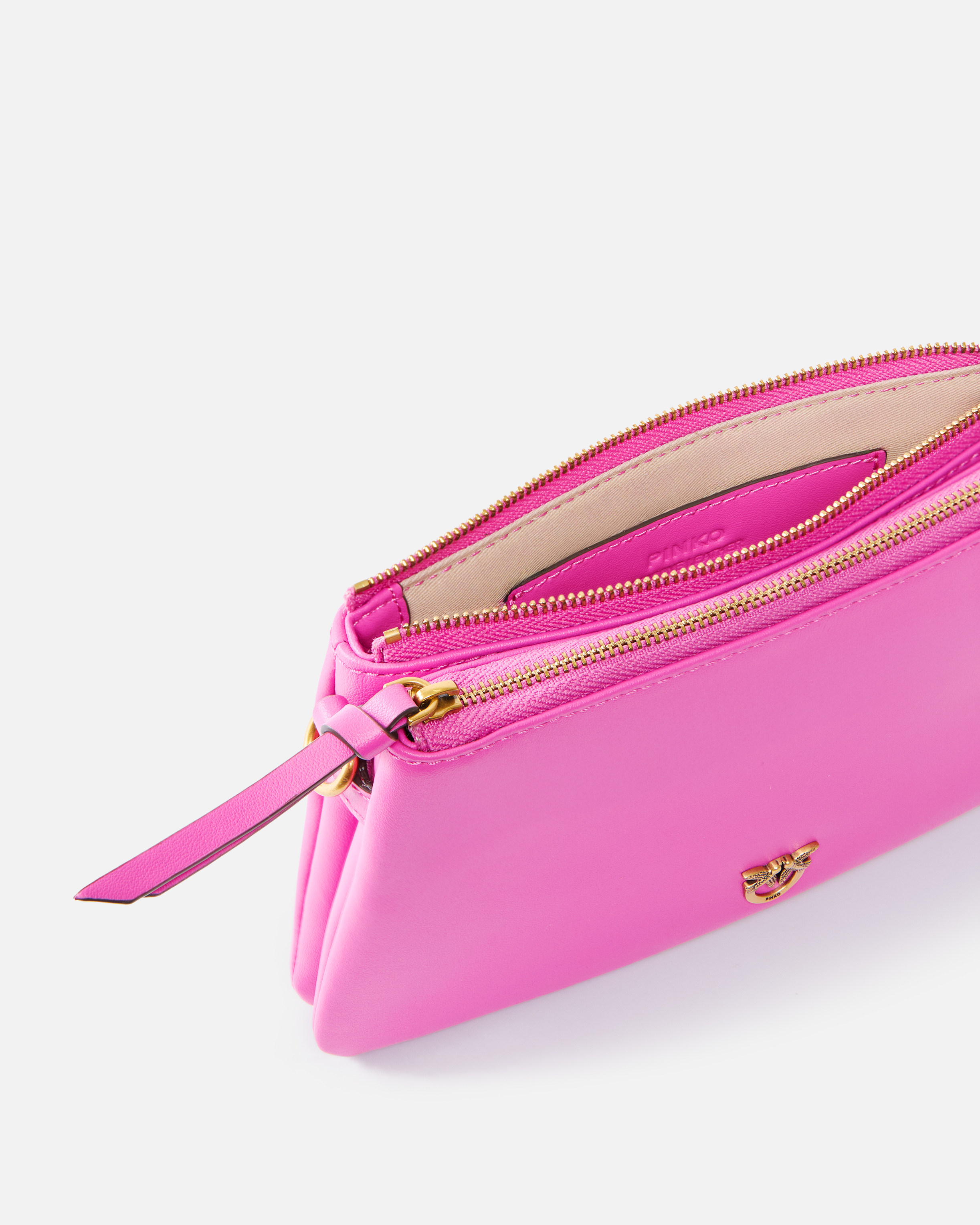 Pinko Small Leather Shoulder Bag With Love Birds Logo