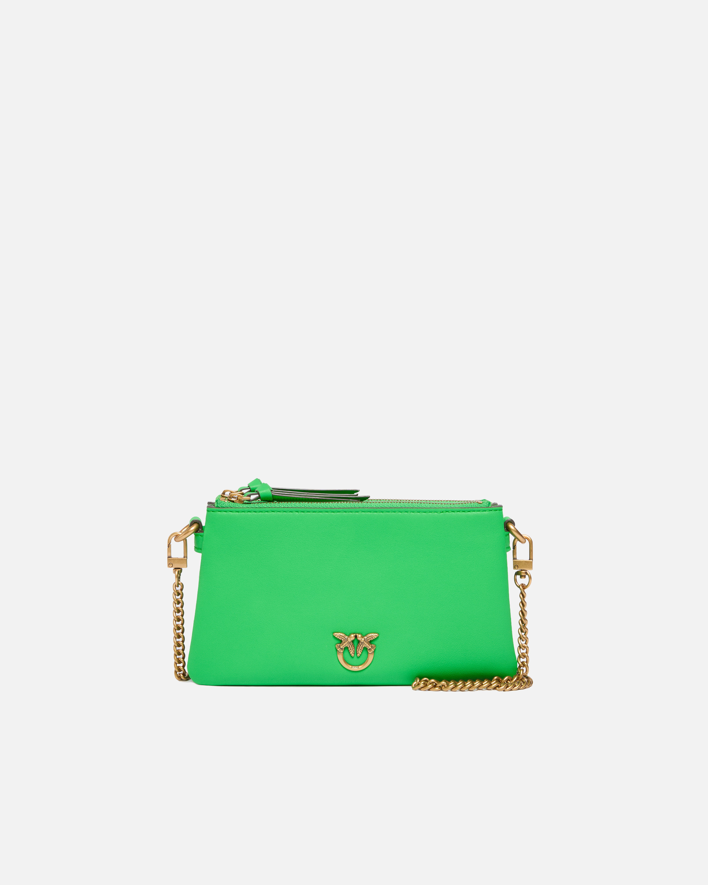 Pinko Small Leather Shoulder Bag With Love Birds Logo