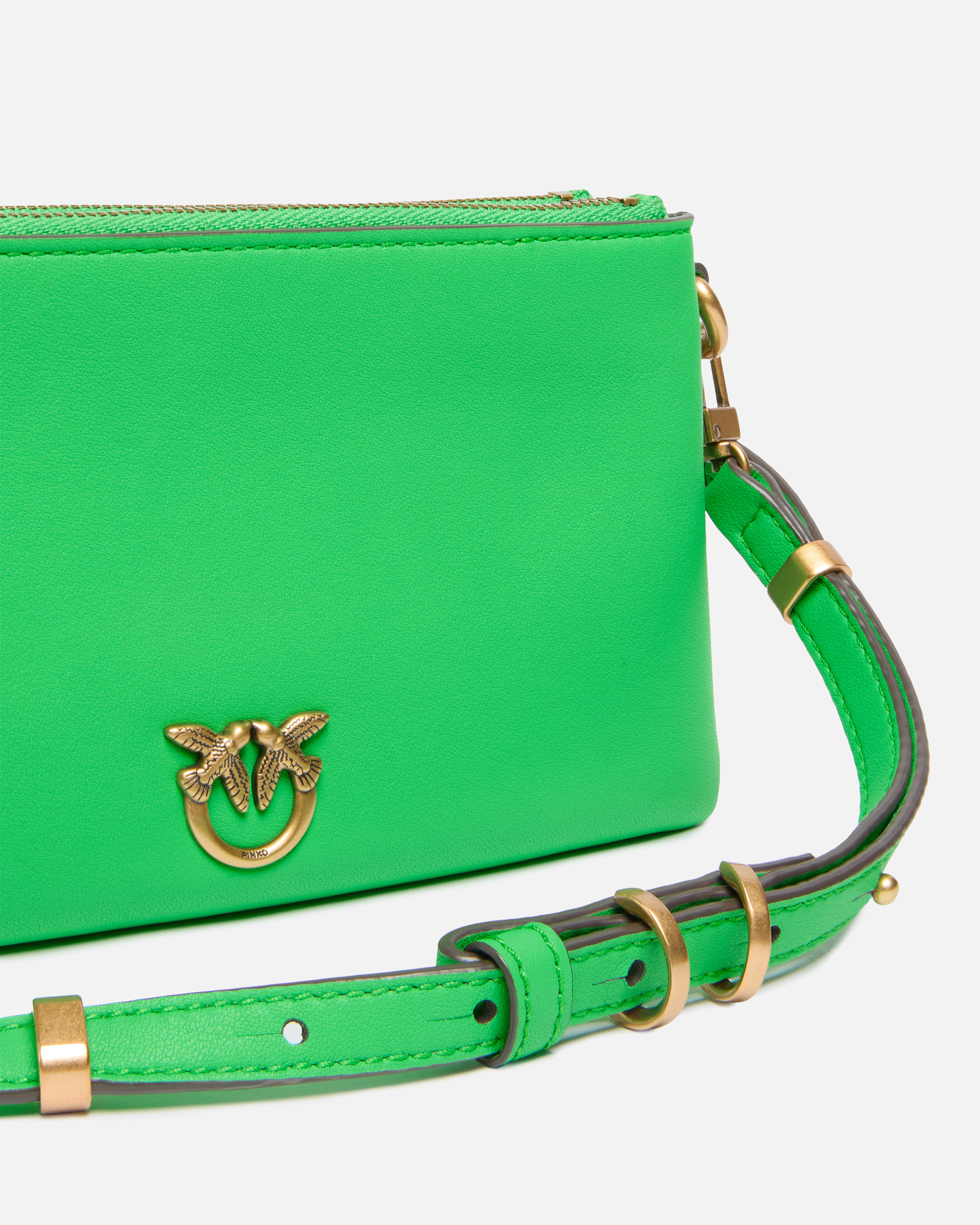 Pinko Small Leather Shoulder Bag With Love Birds Logo