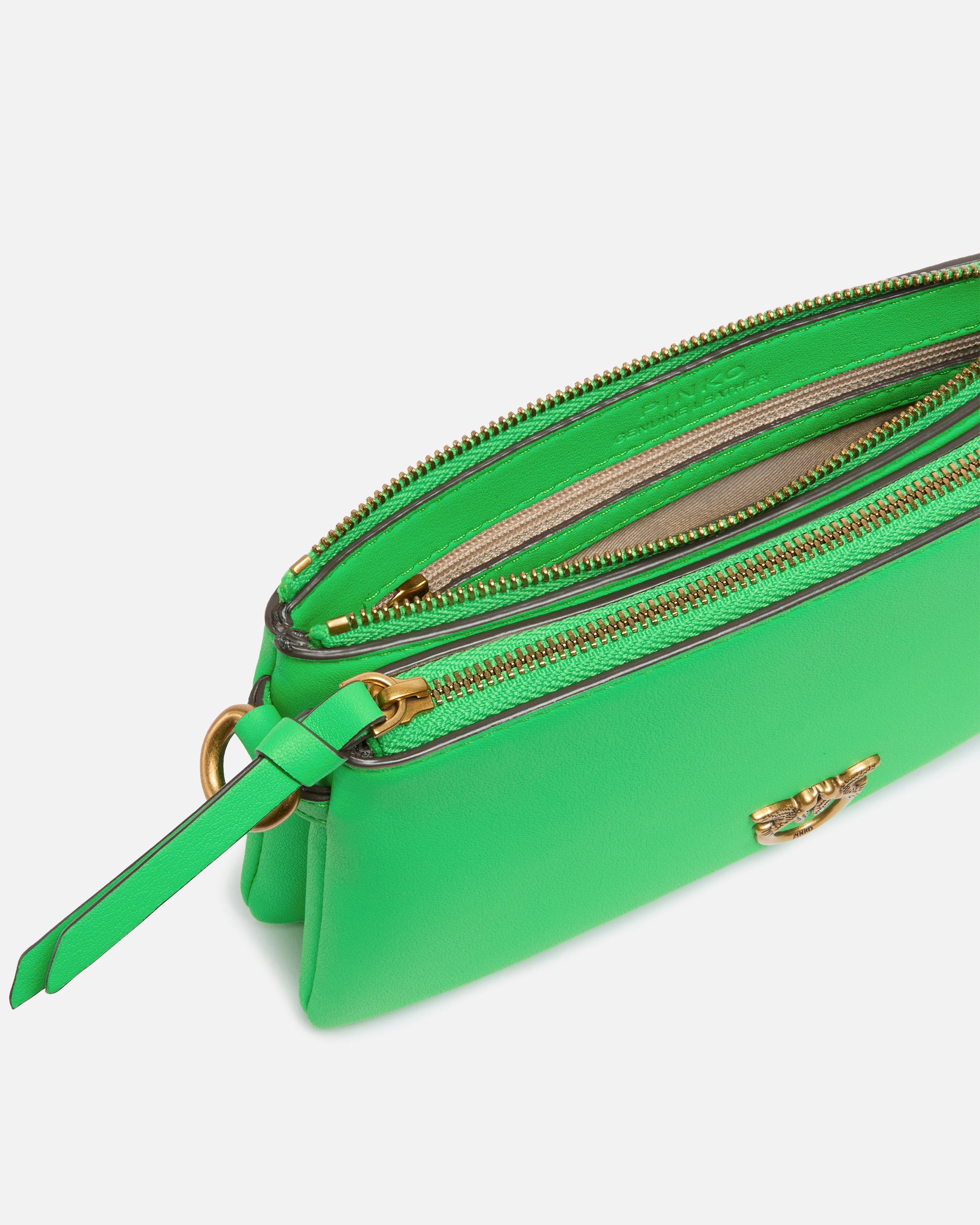 Pinko Small Leather Shoulder Bag With Love Birds Logo