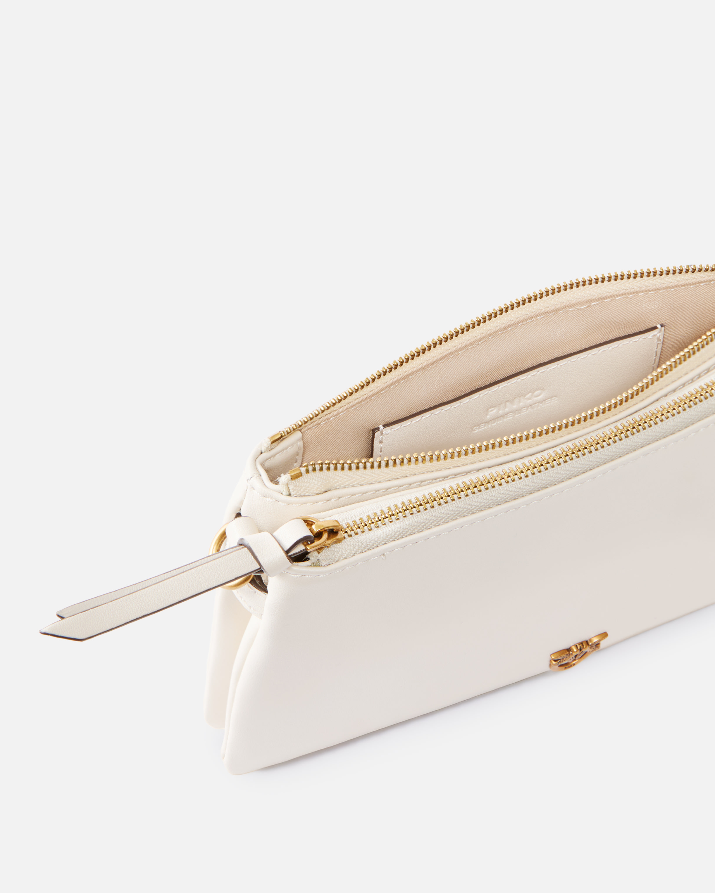 Pinko Small Leather Shoulder Bag With Love Birds Logo In Multi
