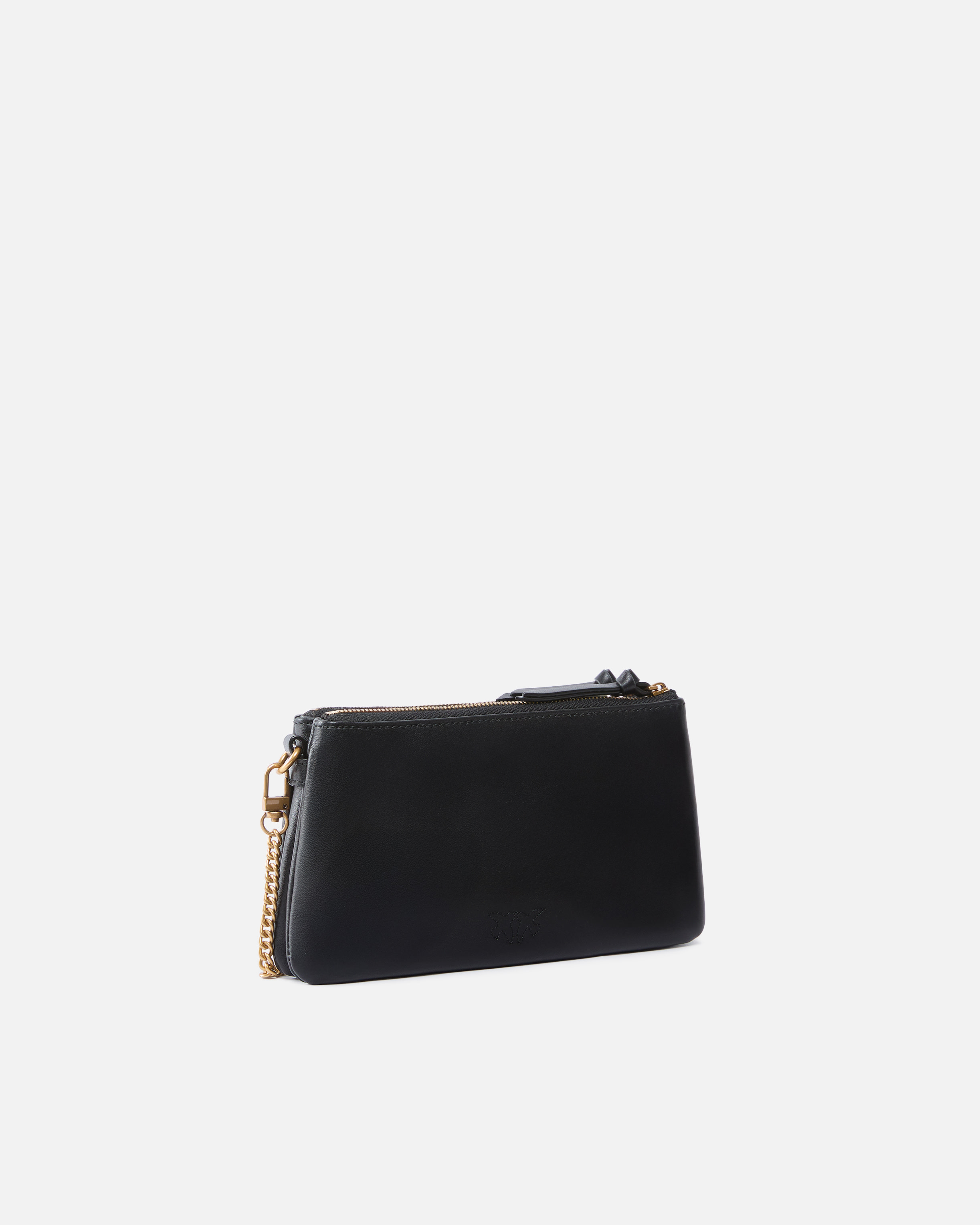 Pinko Sleek Black Bag With Gold Chain Strap And Minimalist Design In Multi