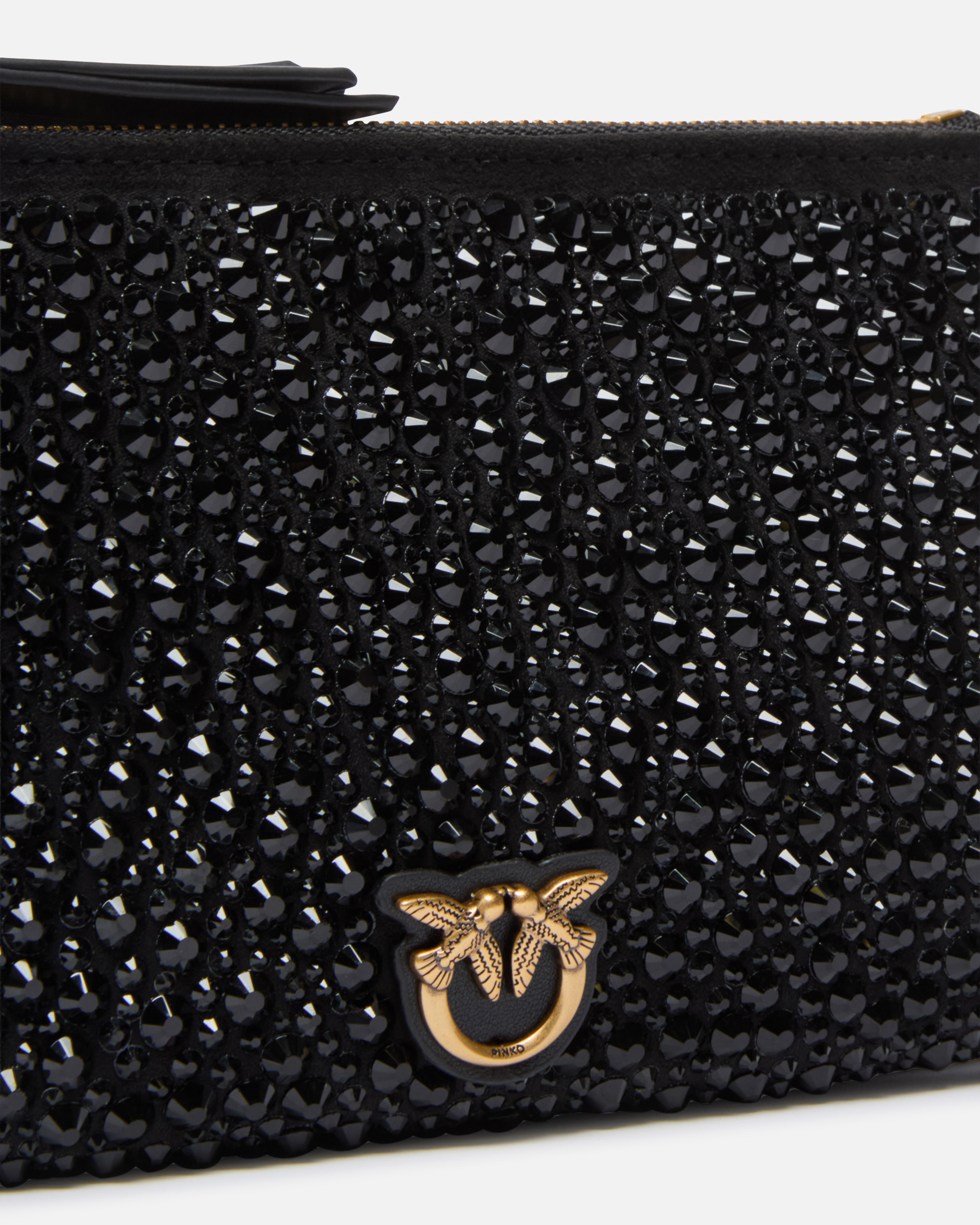 Pinko Mini Double Bag Fully Rhinestoned Shoulder Bag