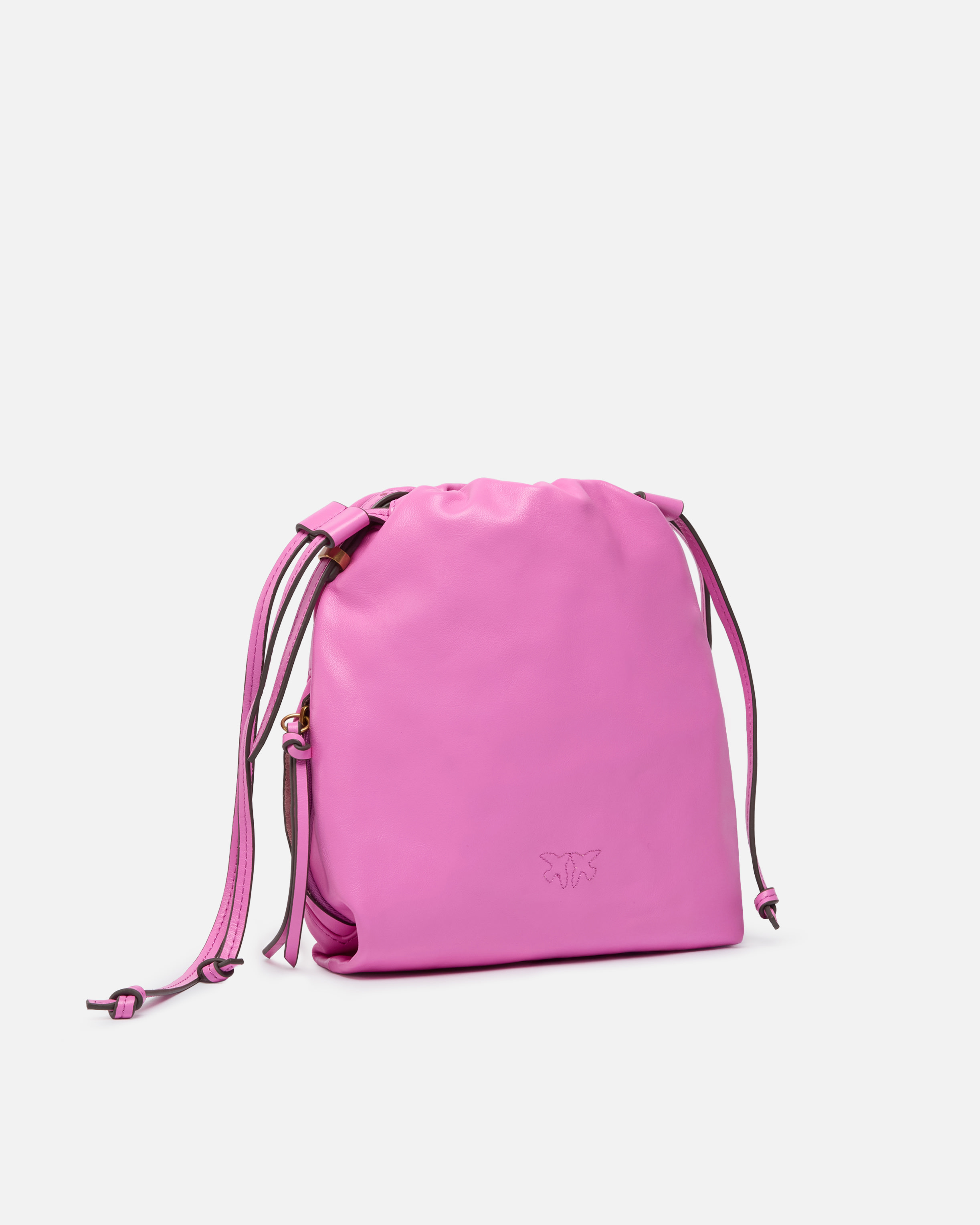 Pinko Leather Mini Slouchy Bag With Love Birds Logo