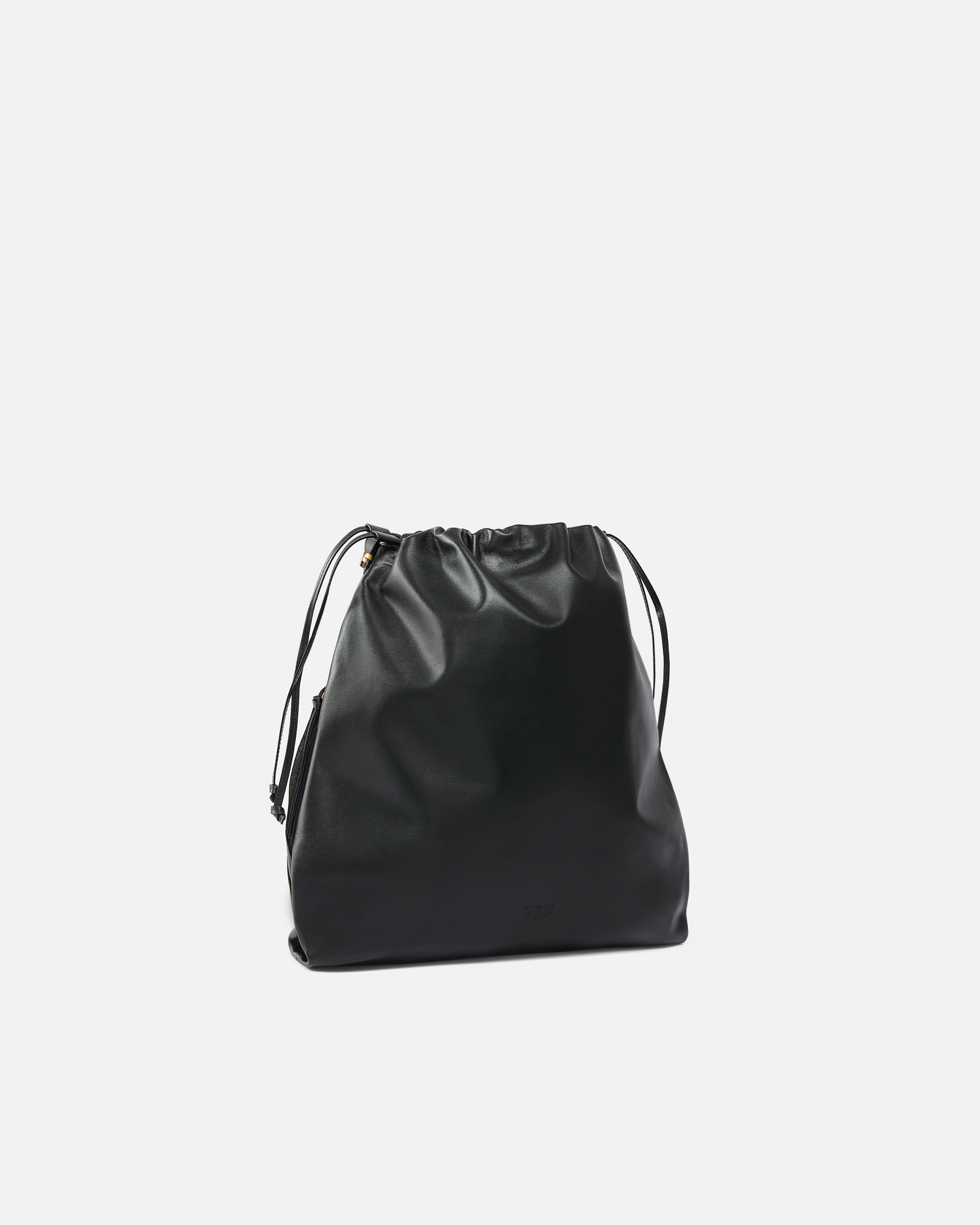 Sac porté épaule Mini Slouchy Bag en cuir avec logo Love Birds - Noir - large