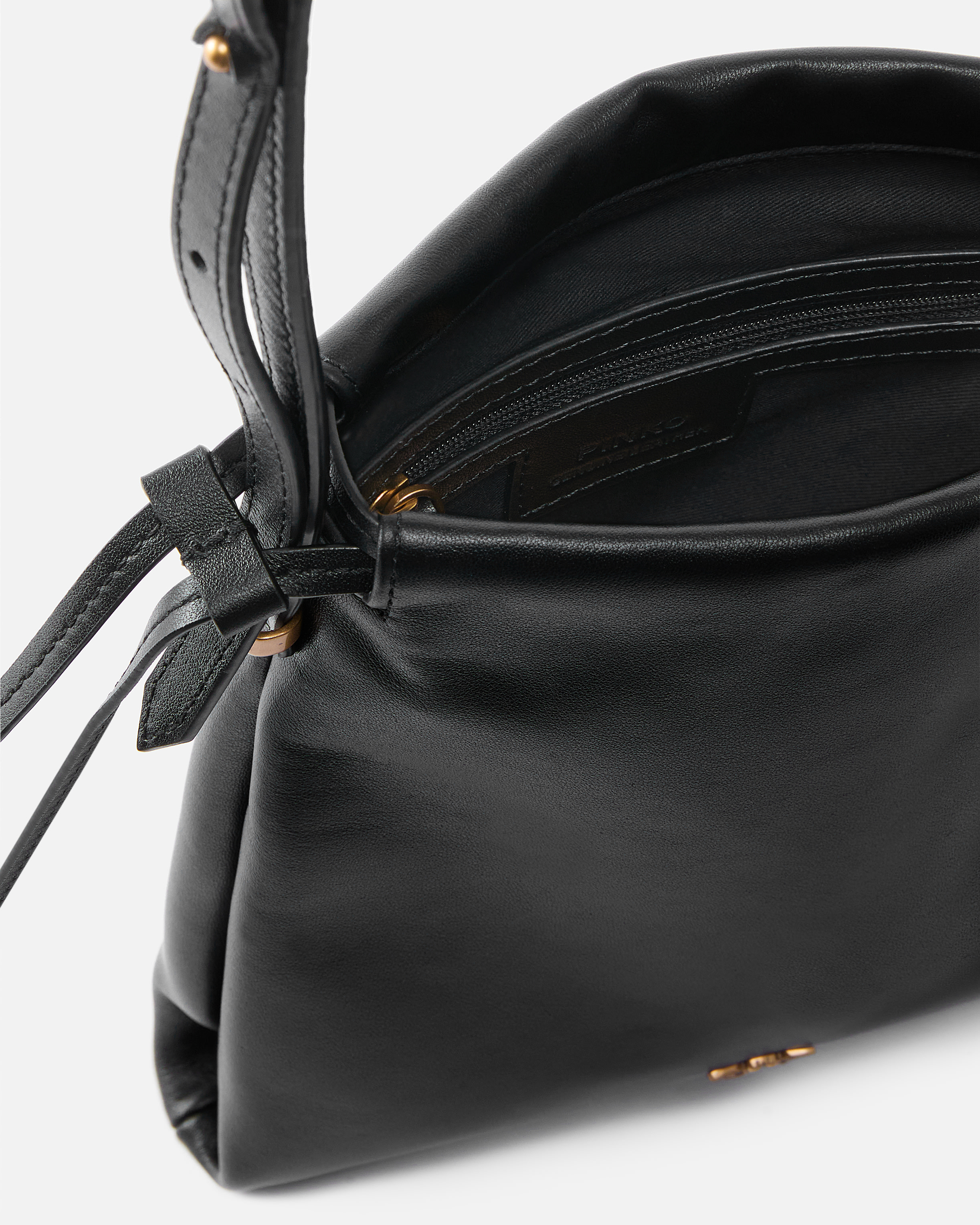 Leather Mini Slouchy Bag with Love Birds logo 3