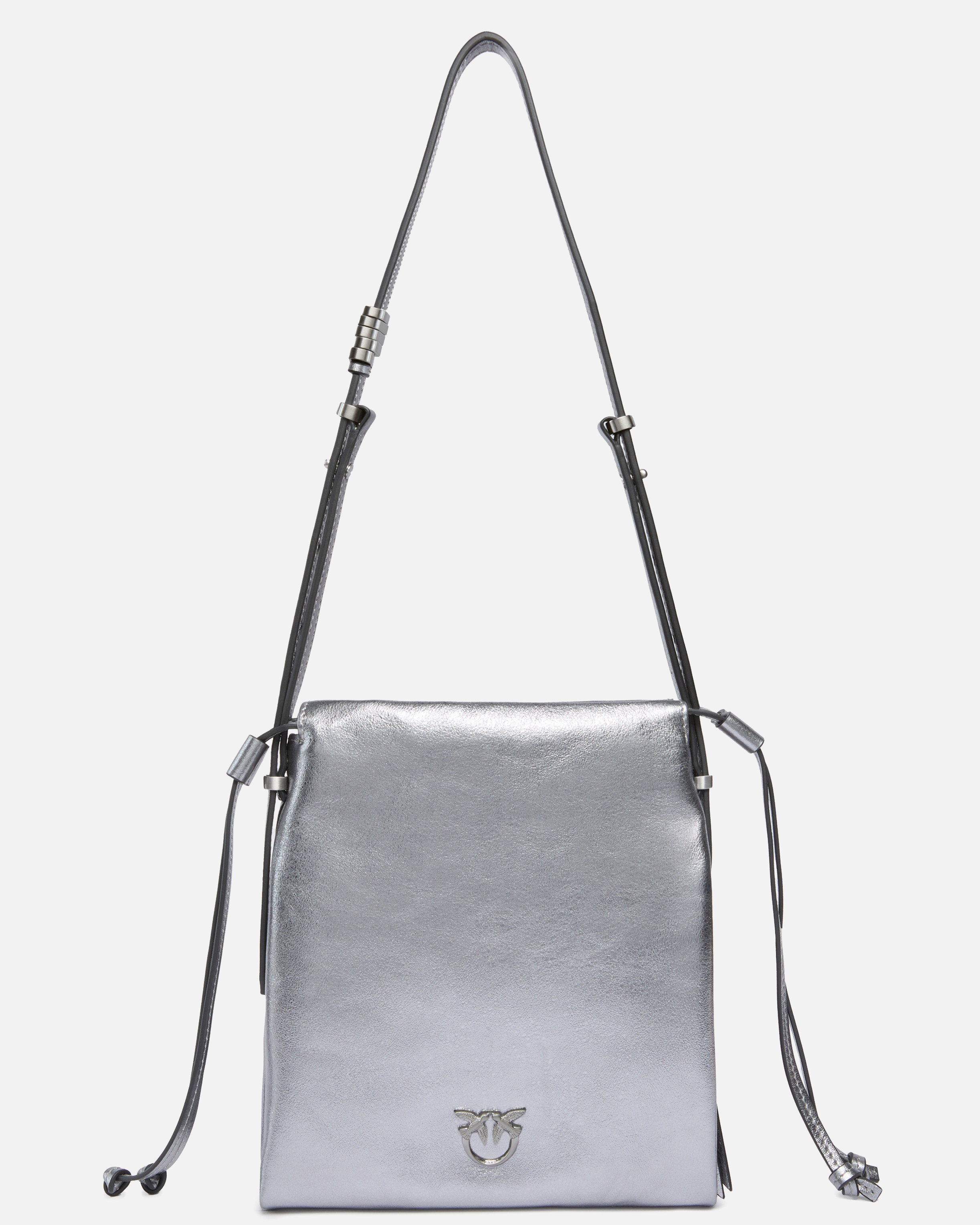 Pinko Metallic-leather Drawstring Shoulder Bag