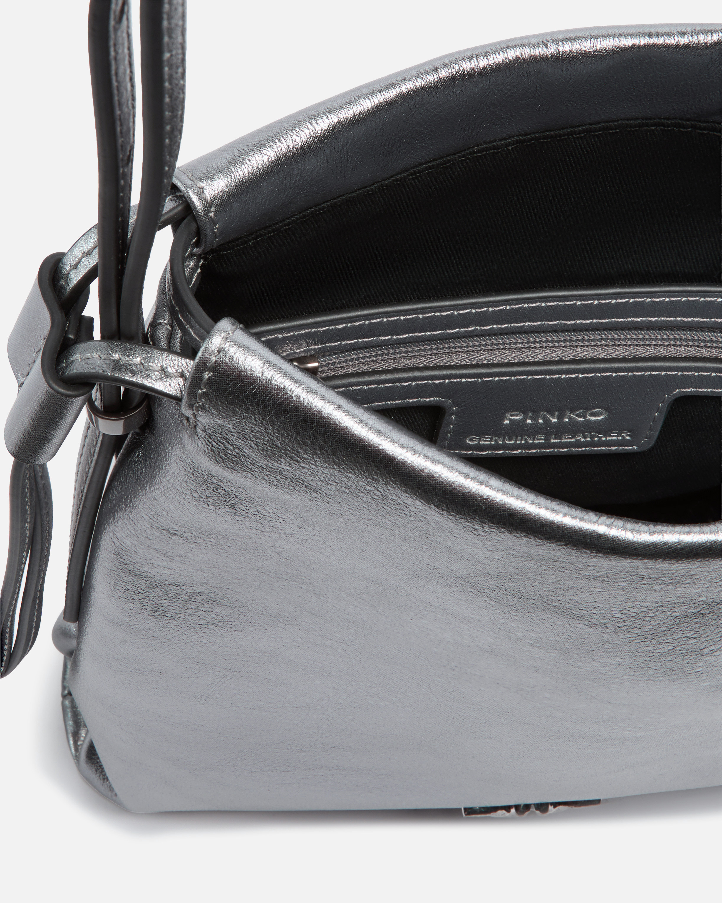 Pinko Metallic-leather Drawstring Shoulder Bag