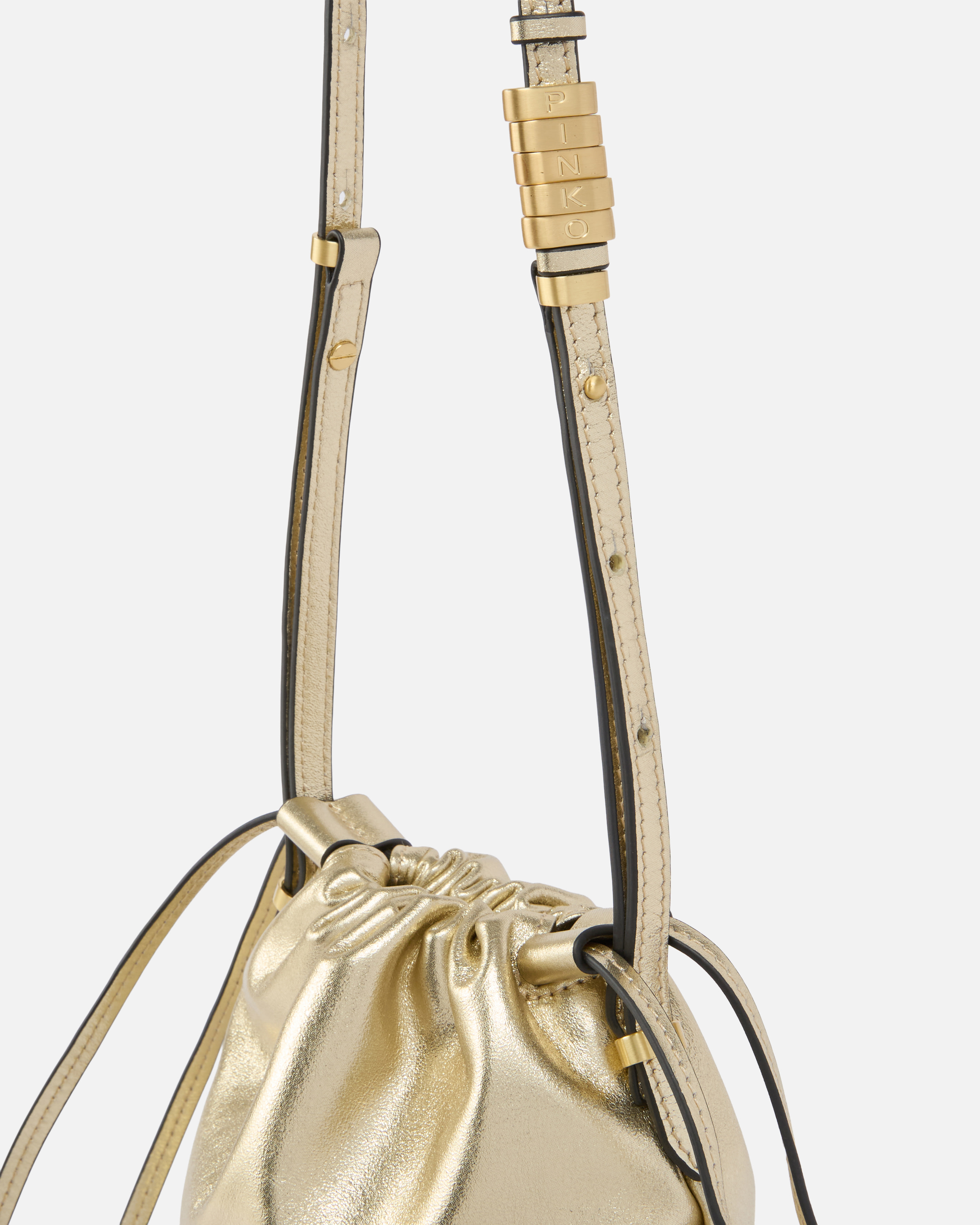 Sac porté épaule Mini Slouchy Bag en daim lamé avec logo Love Birds 2