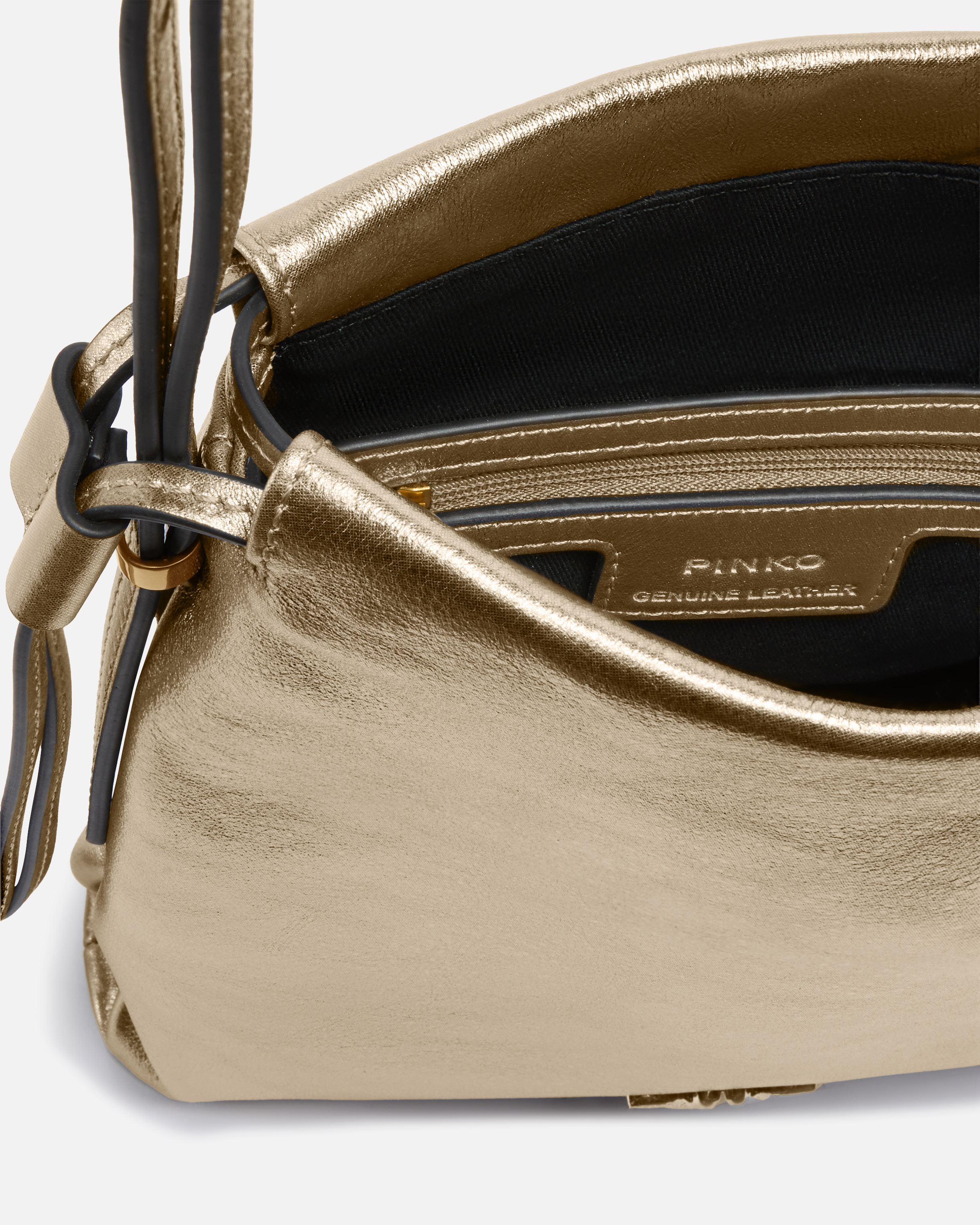 Sac porté épaule Mini Slouchy Bag en daim lamé avec logo Love Birds 3