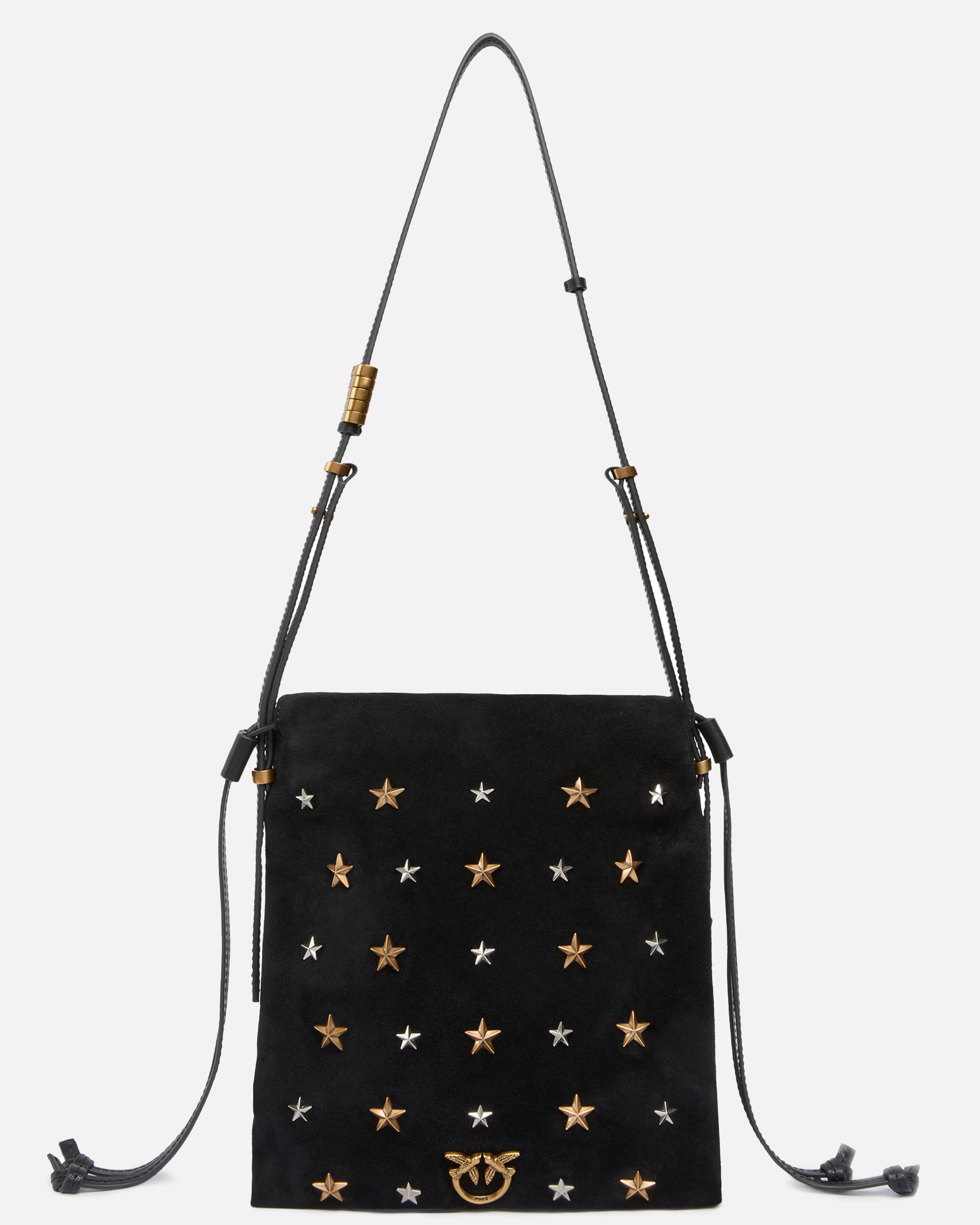 Pinko Star-embellished Suede Shoulder Bag