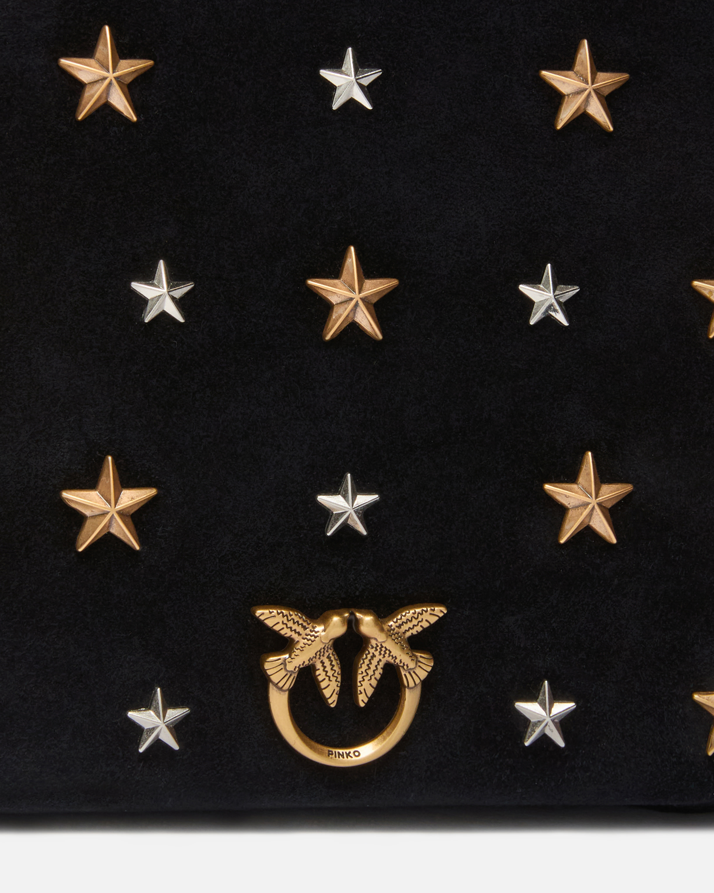 Pinko Star-embellished Suede Shoulder Bag