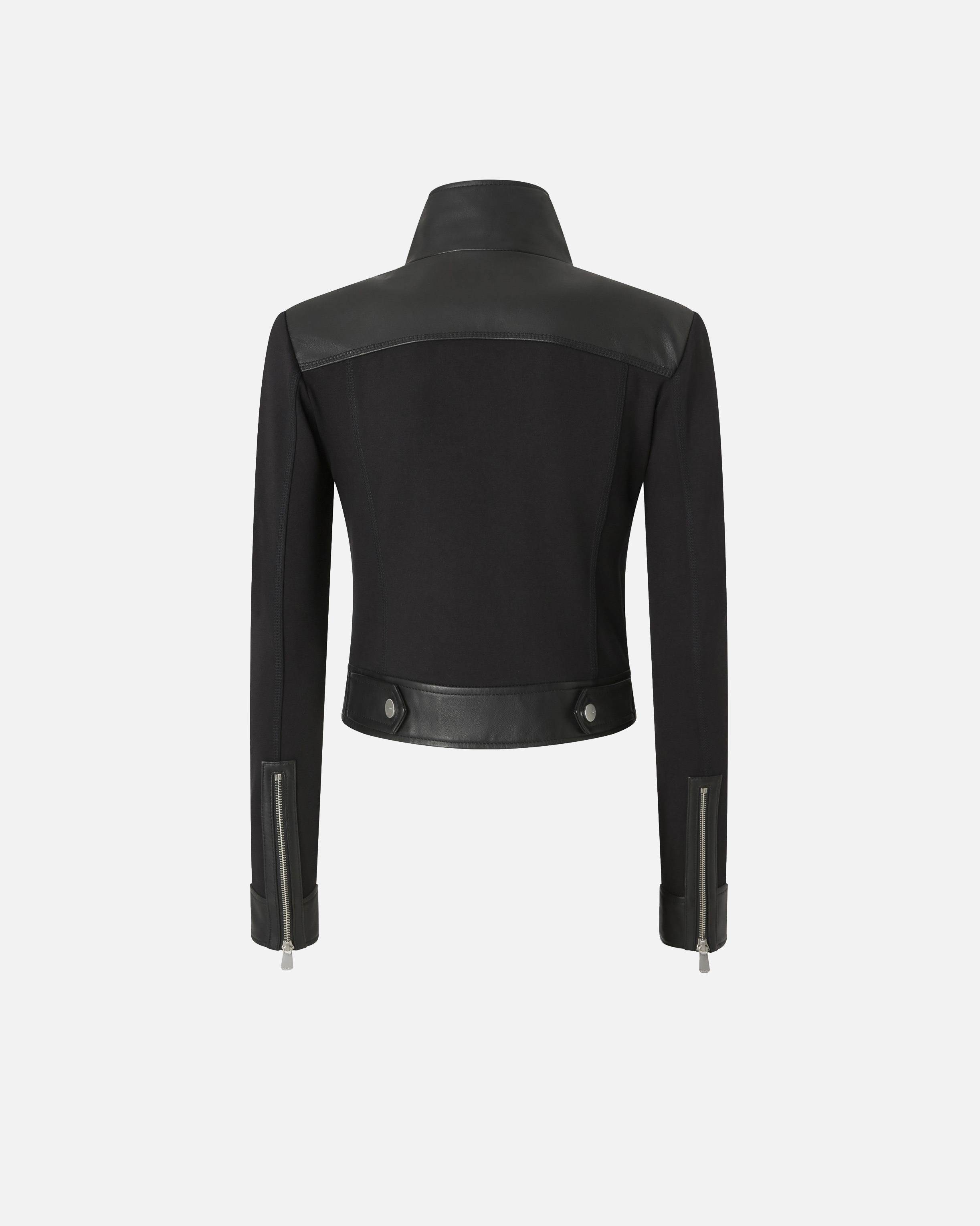 Pinko Long-sleeved Motorcycle Jacket In Black