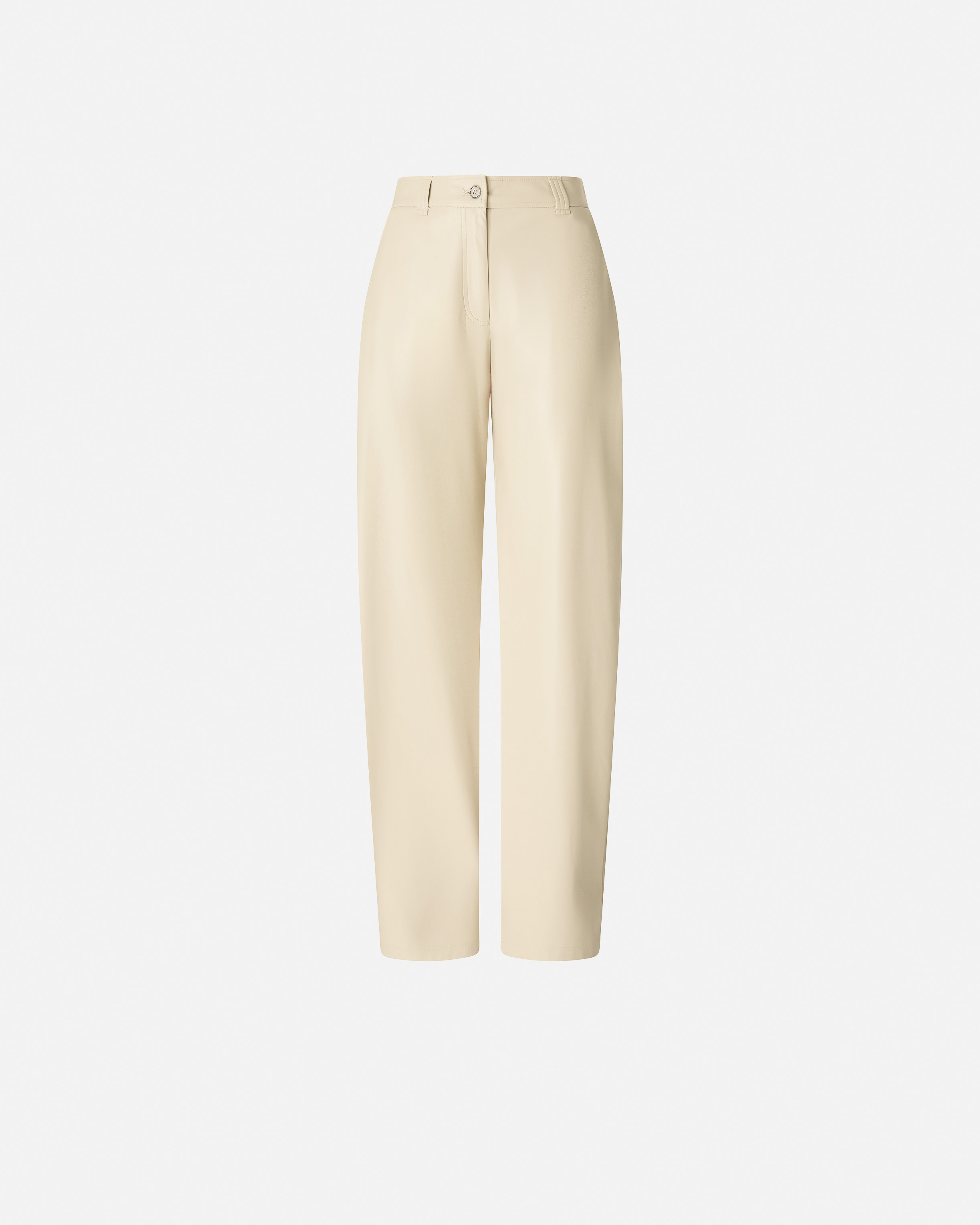 Pinko Soft Touch Leather-effect Balloon Trousers In Neutral