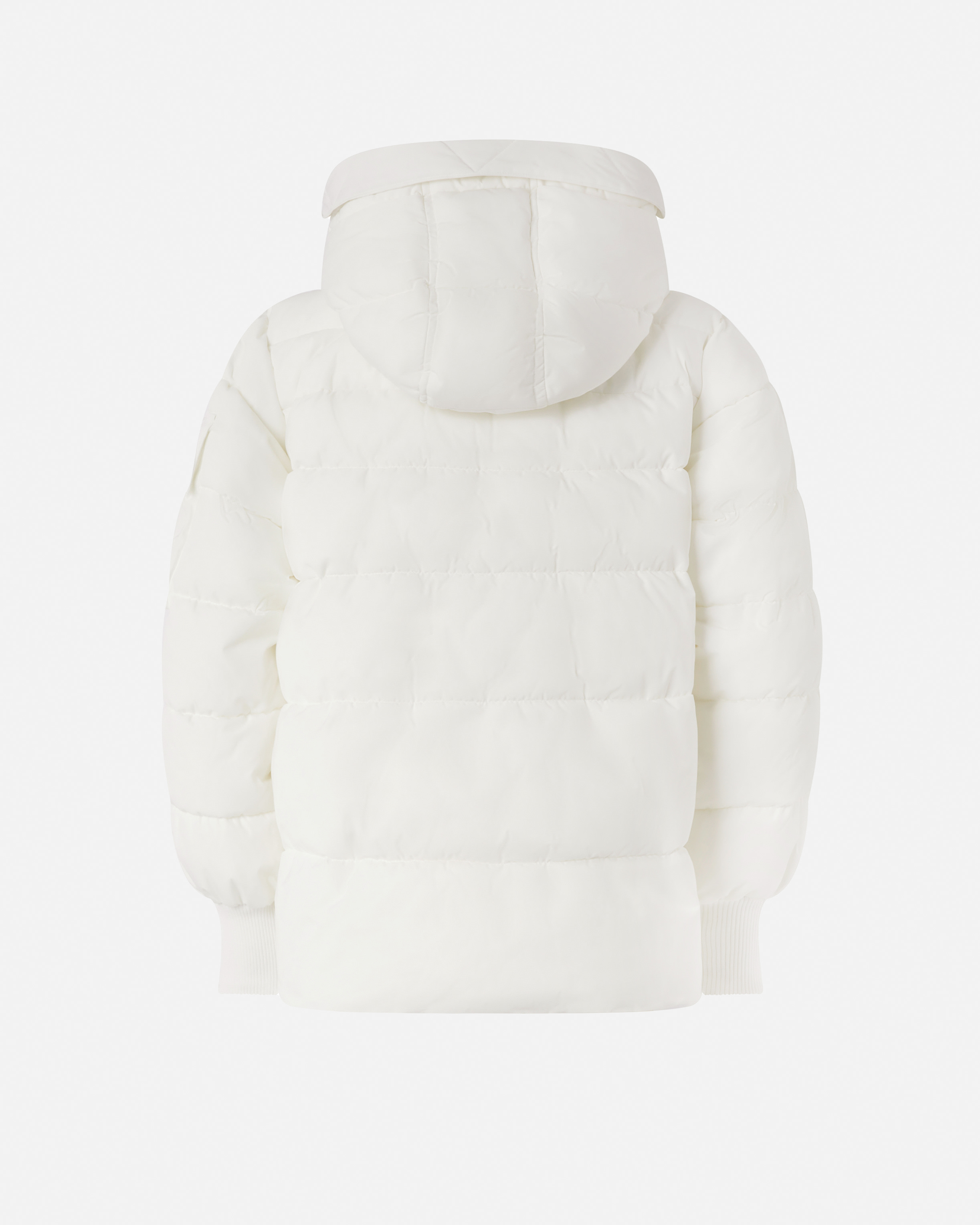 Pinko Puffy White Jacket With Zip-up Front And Cozy Hood In White