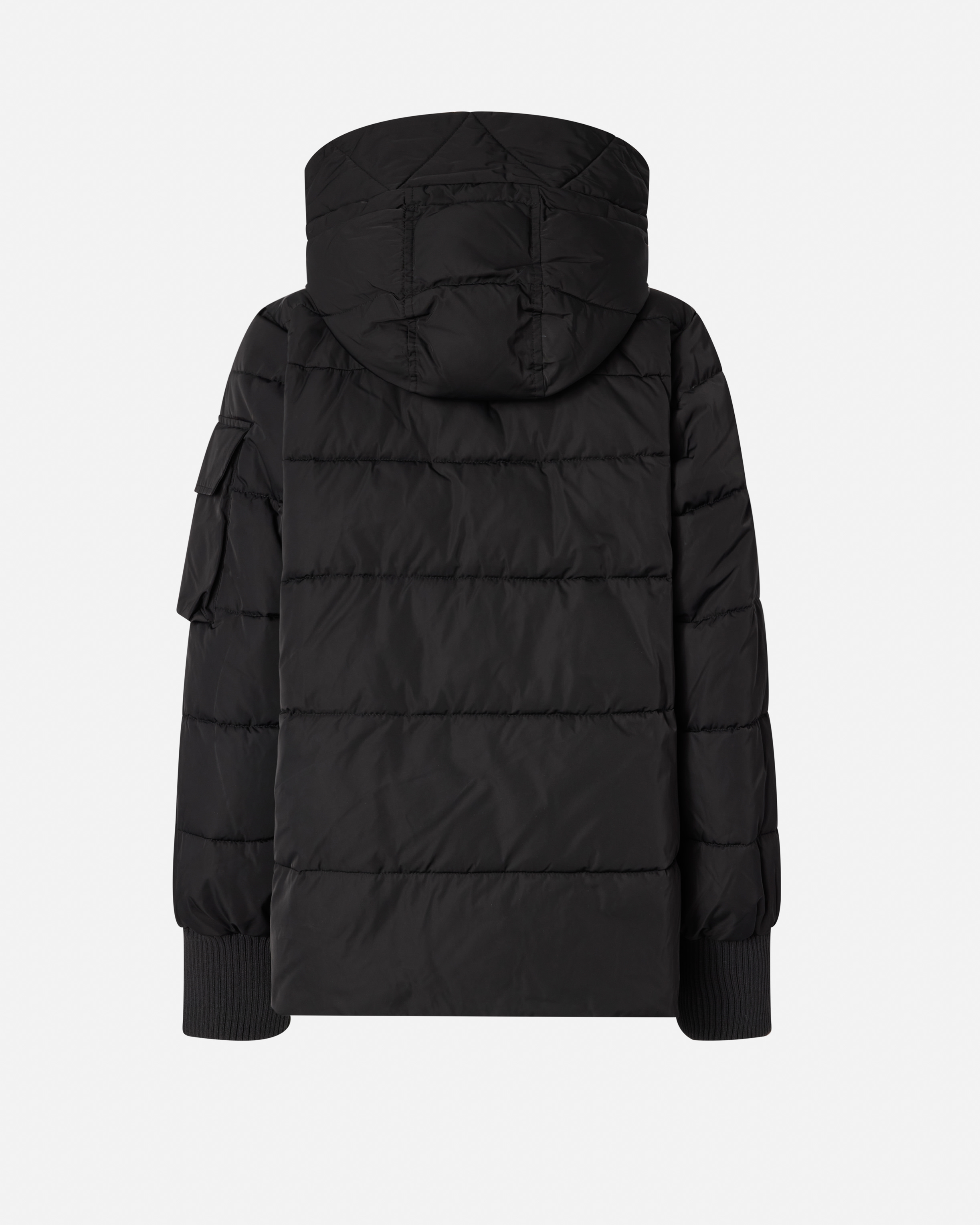 Pinko Technical Canvas Jacket With Hood In Black